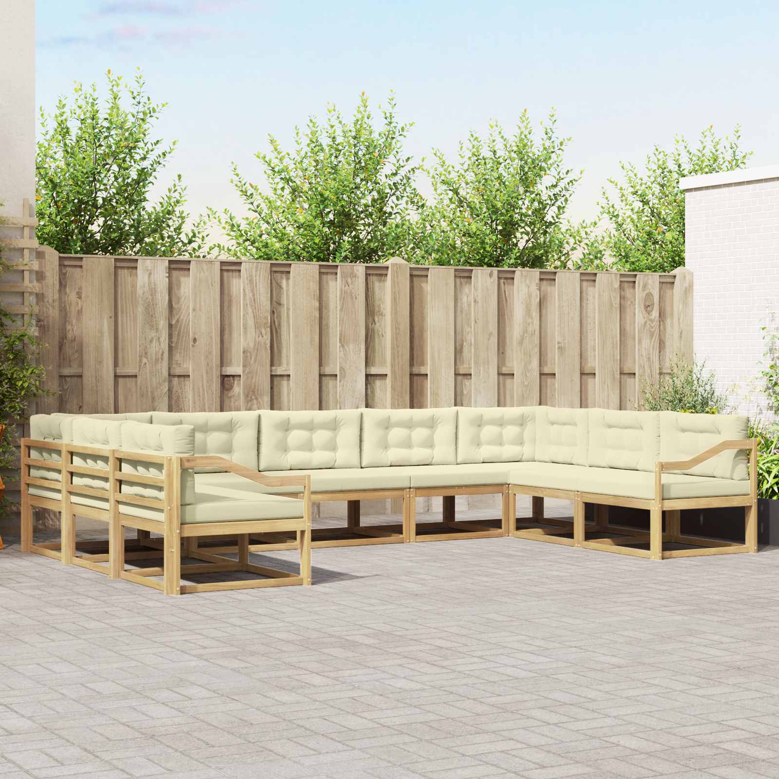vidaXL Zestaw sof na zewnątrz 7 pcs Lite Drewno Akacji