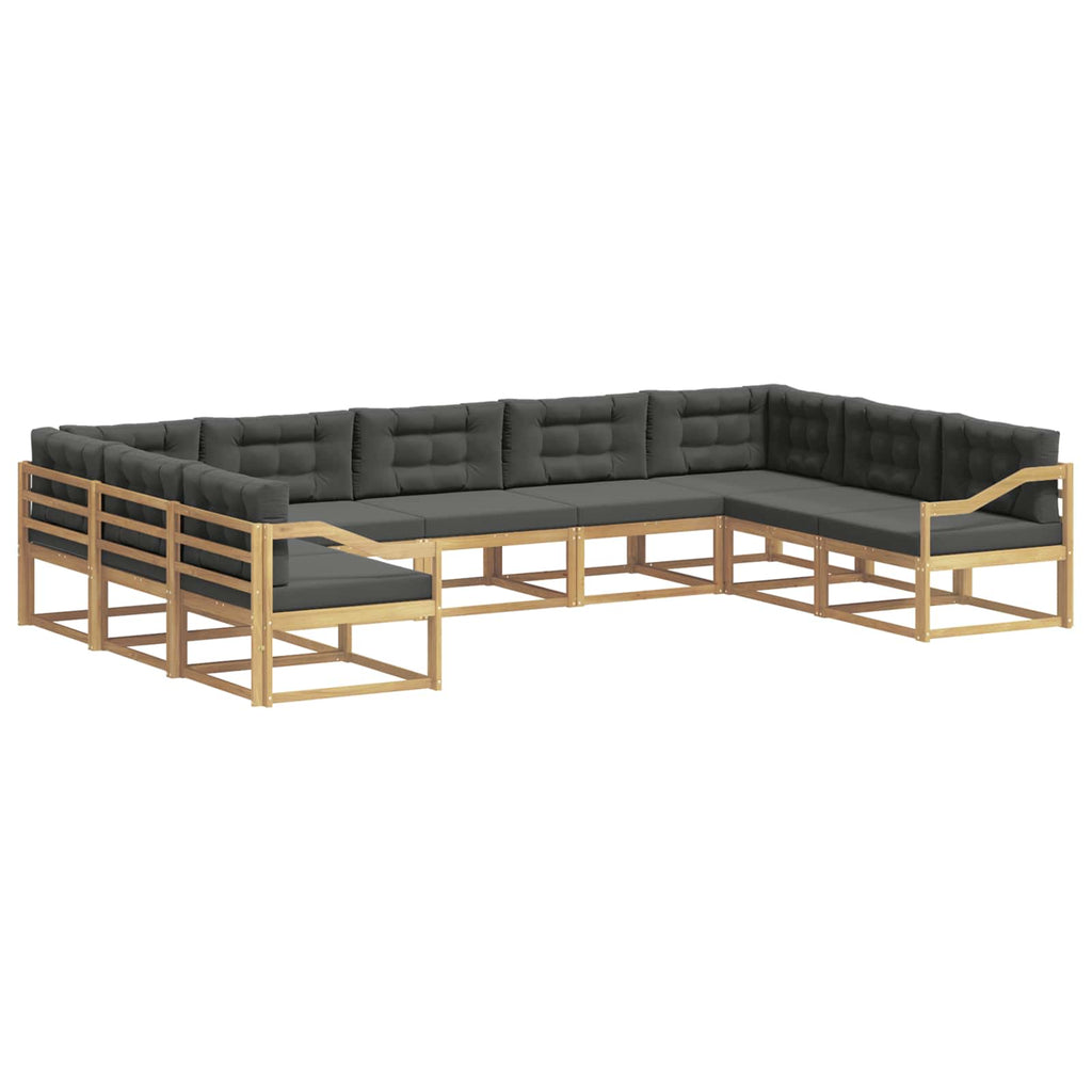 vidaXL Zestaw sof na zewnątrz z poduszką 9 pcs Biały i antracyt