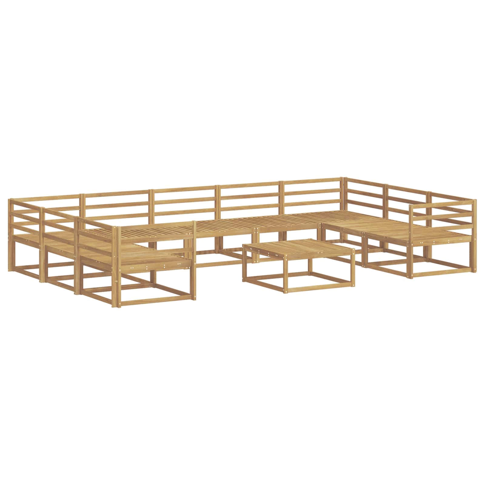 vidaXL Zestaw sof na zewnątrz 10 pcs Biały Lite Drewno Akacji