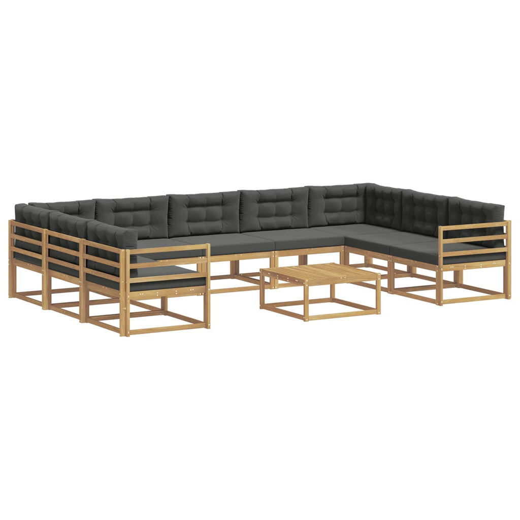 vidaXL Zestaw sof na zewnątrz z poduszką 10 pcs Biały i antracyt