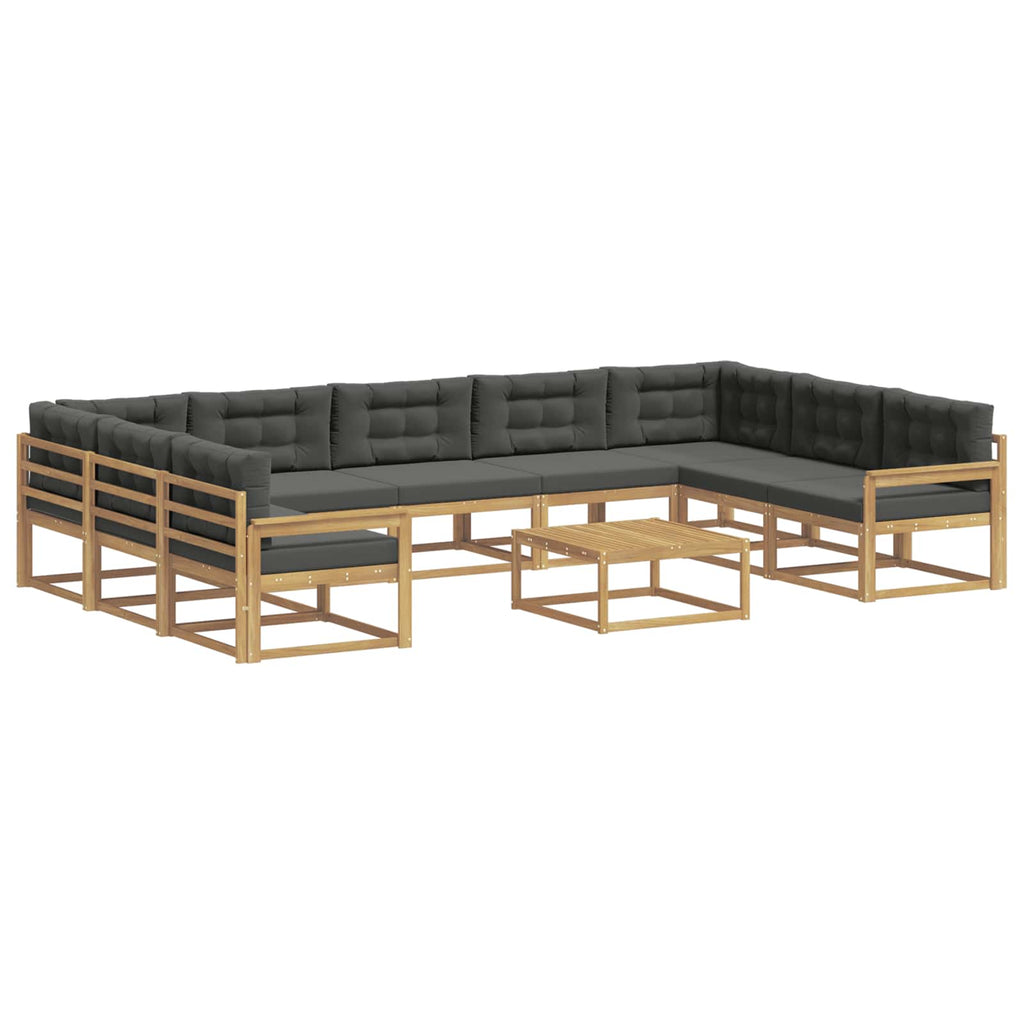 vidaXL Zestaw sof na zewnątrz z poduszką 10 pcs Biały i antracyt