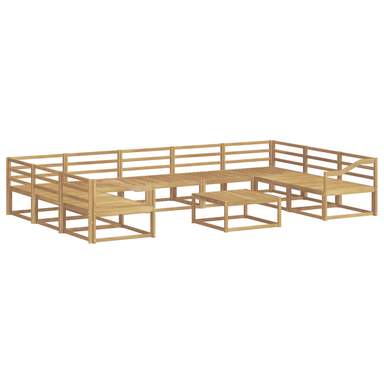 vidaXL Zestaw sof na zewnątrz 10 pcs Biały Lite Drewno Akacji