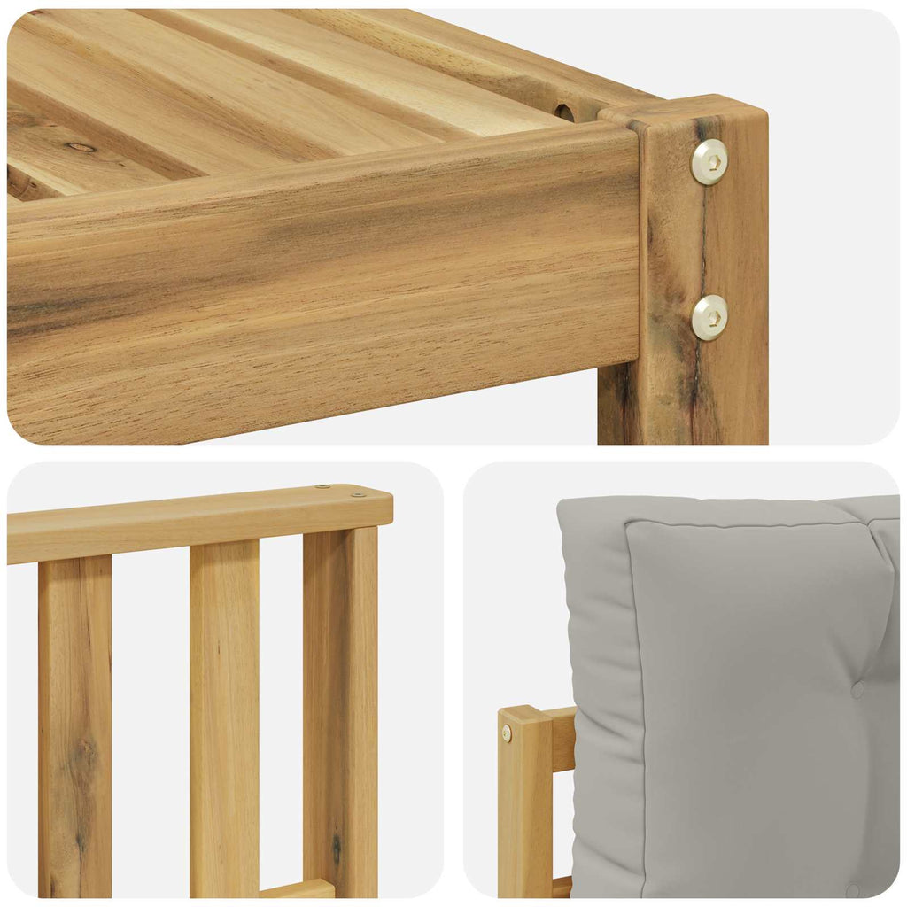 vidaXL Zestaw sof na zewnątrz z poduszką 11 pcs Biały i jasnoszary