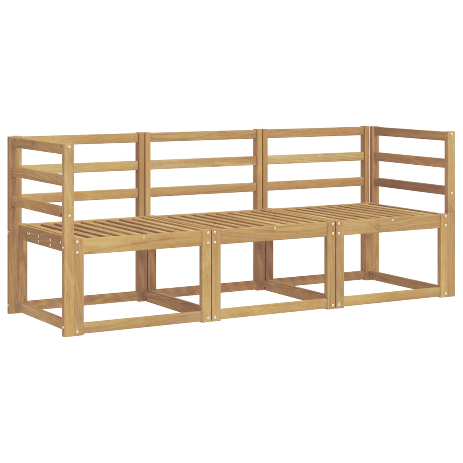 vidaXL Zestaw sof na zewnątrz 3 pcs Biały 185,5 x 63 x 73 cm