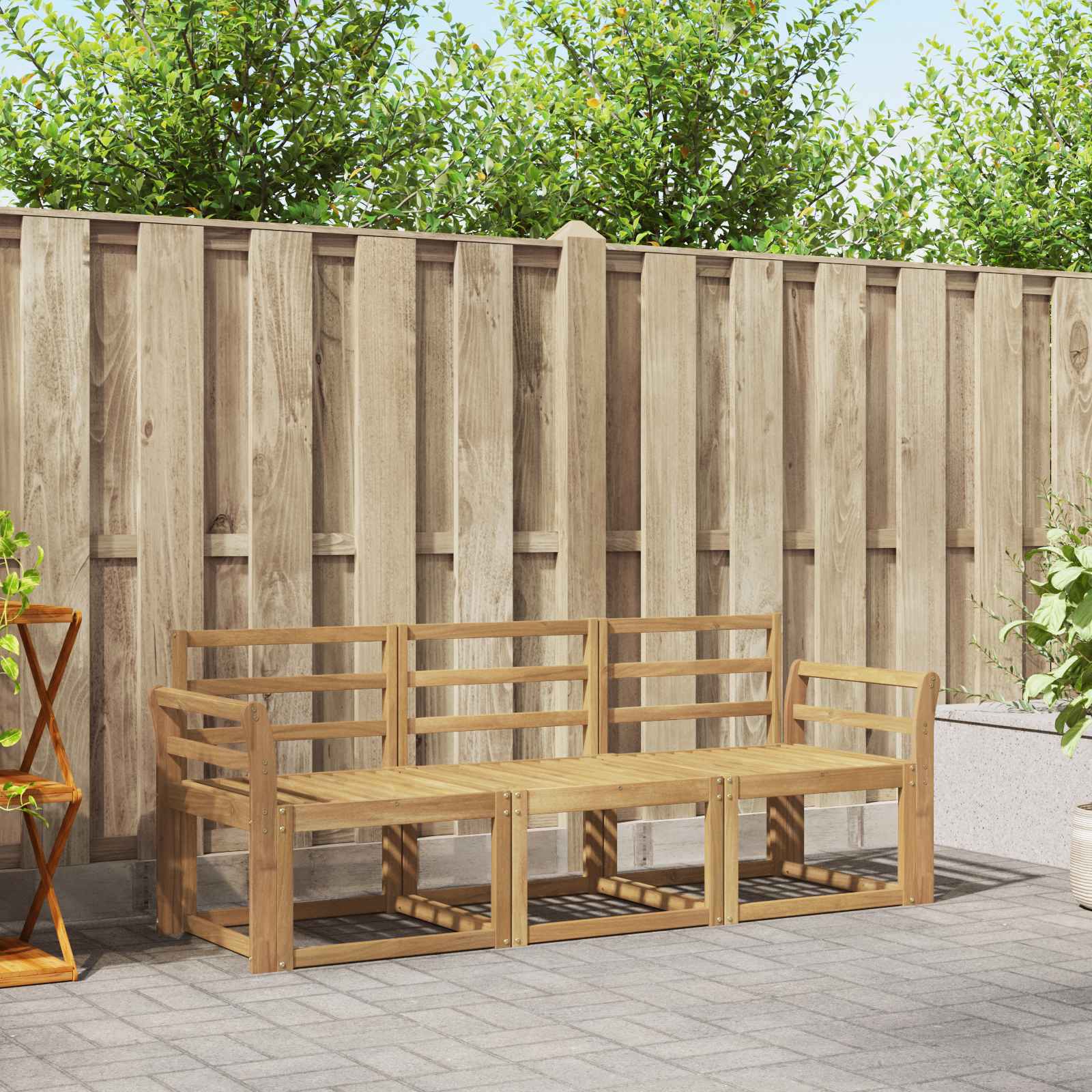 vidaXL Zestaw sof na zewnątrz 3 pcs Biały 194 x 63 x 73 cm