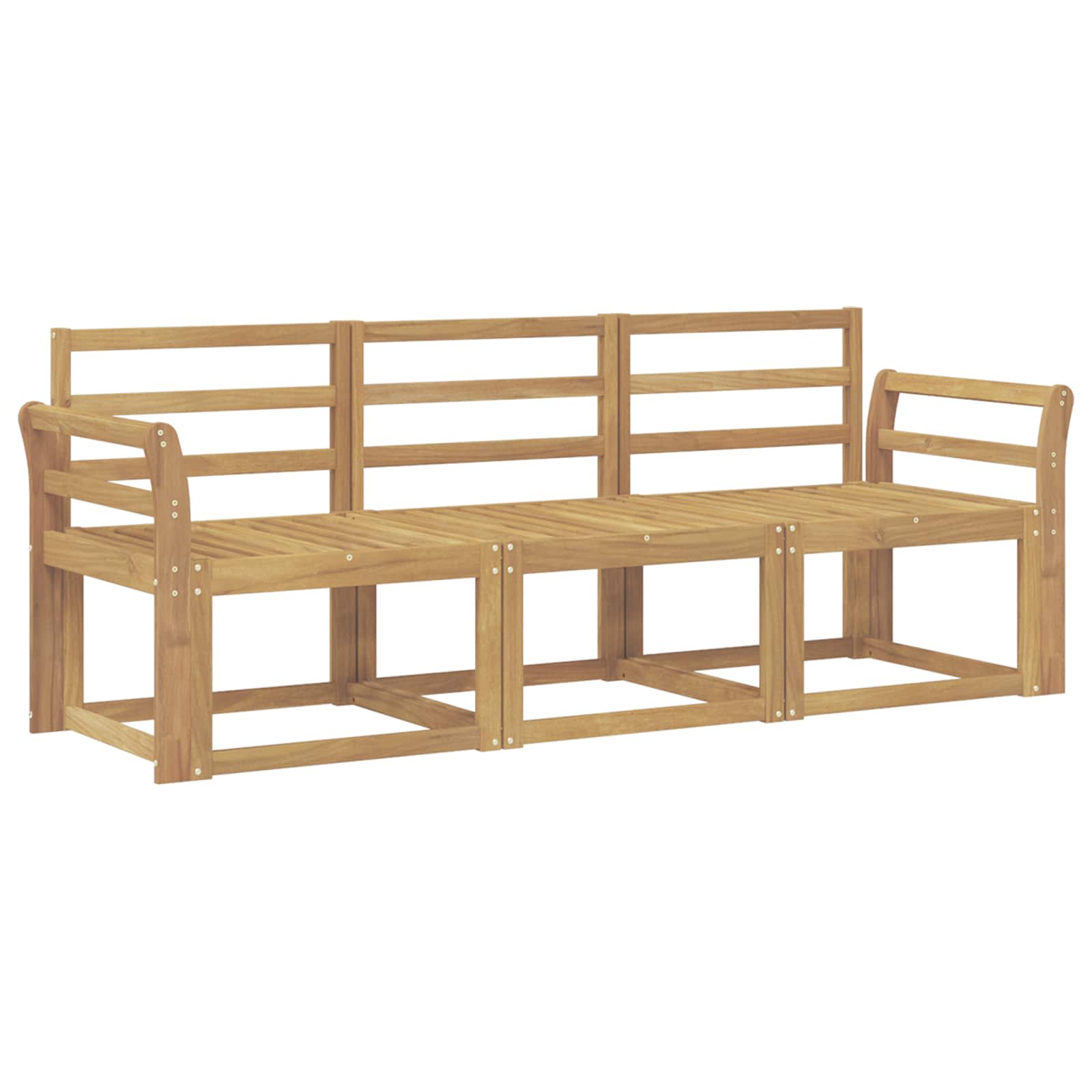 vidaXL Zestaw sof na zewnątrz 3 pcs Biały 194 x 63 x 73 cm