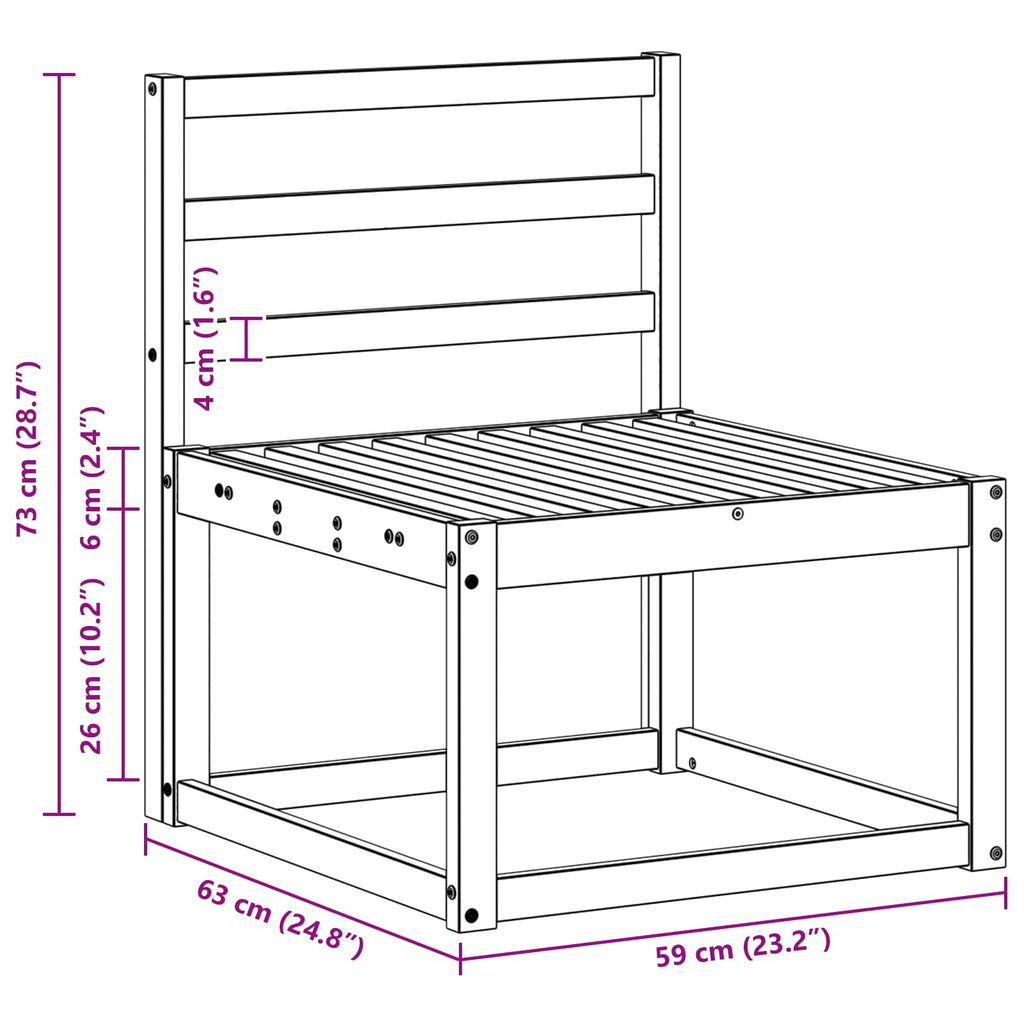 vidaXL Zestaw sof na zewnątrz 3 pcs Biały 185,5 x 63 x 73 cm