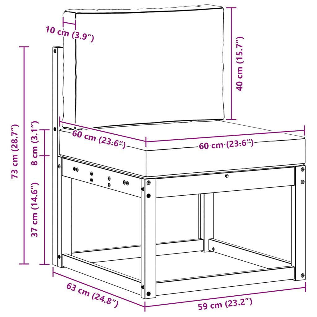 vidaXL Zestaw sof na zewnątrz 3 pcs