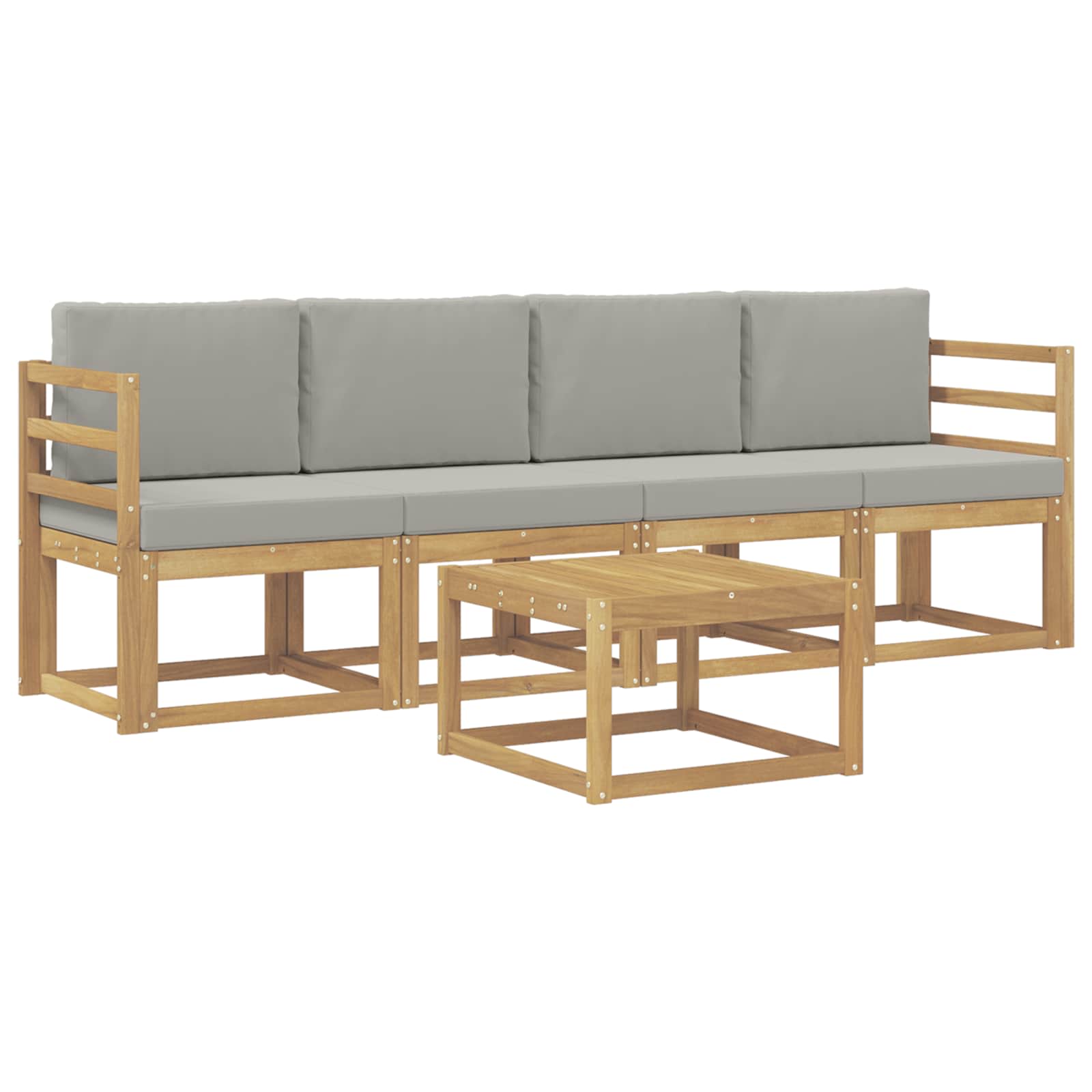 vidaXL Zestaw sof na zewnątrz 5 pcs Biały i jasnoszary 59 x 59 x 37 cm