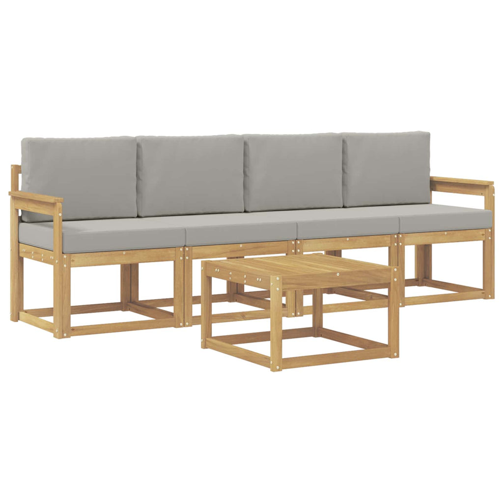 vidaXL Zestaw sof na zewnątrz 5 pcs Biały i jasnoszary 59 x 59 x 37 cm