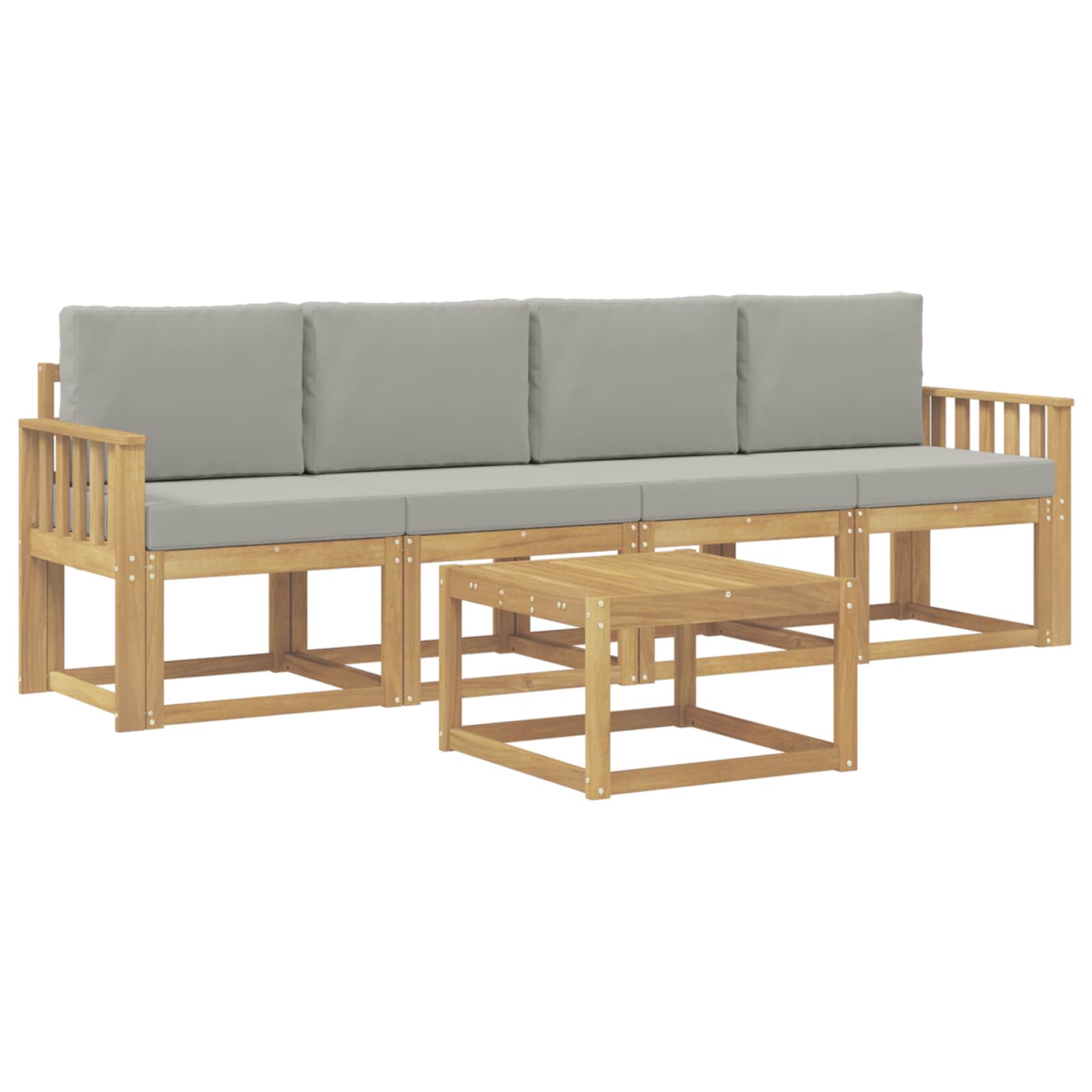vidaXL Zestaw sof na zewnątrz 5 pcs Biały i jasnoszary 59 x 59 x 37 cm