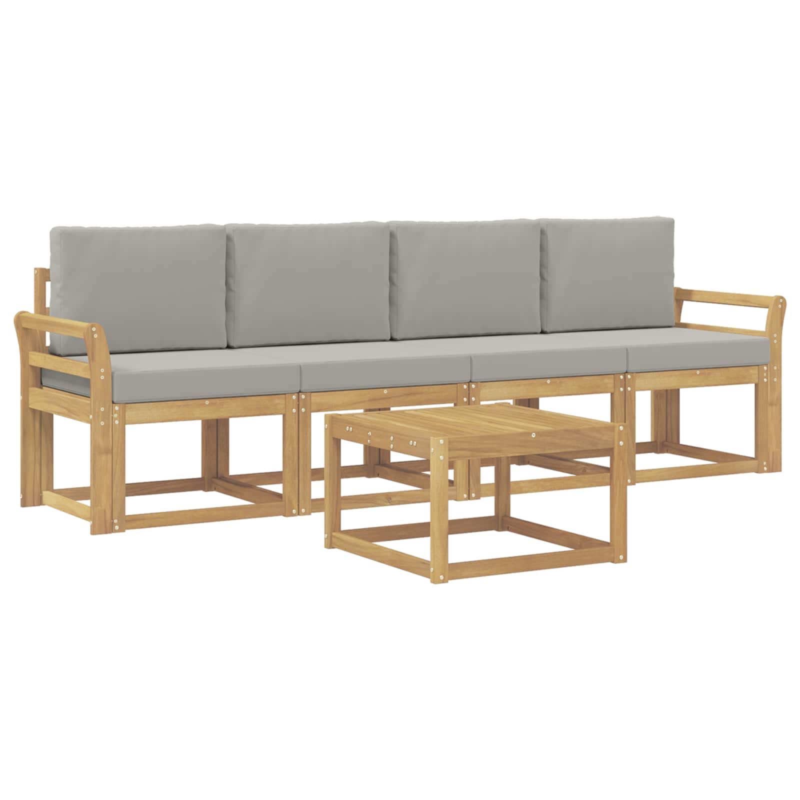 vidaXL Zestaw sof na zewnątrz 5 pcs Biały i jasnoszary 59 x 59 x 37 cm