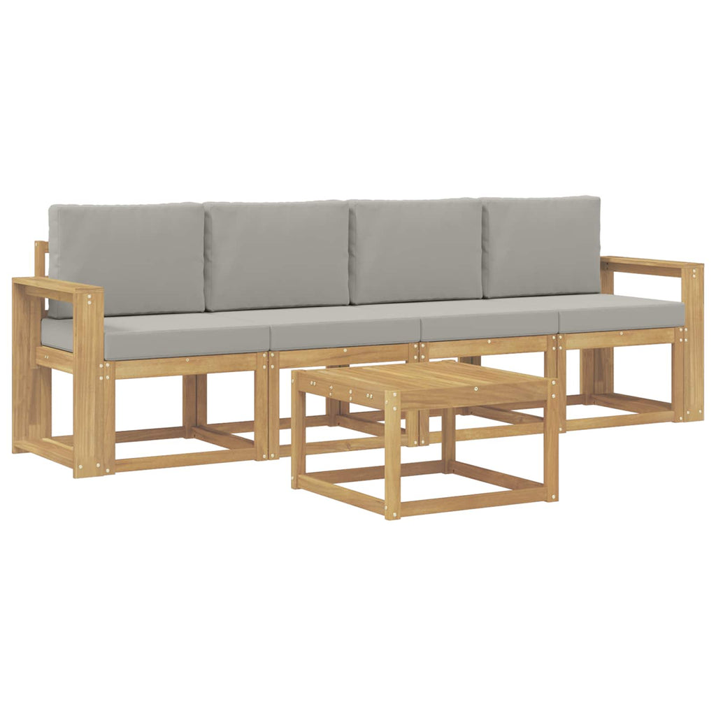 vidaXL Zestaw sof na zewnątrz 5 pcs Biały i jasnoszary 59 x 59 x 37 cm