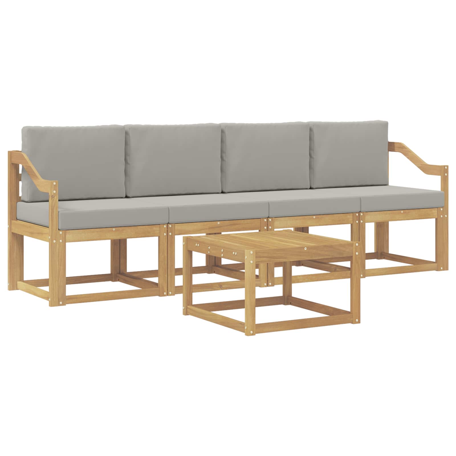 vidaXL Zestaw sof na zewnątrz 5 pcs Biały i jasnoszary 59 x 59 x 37 cm