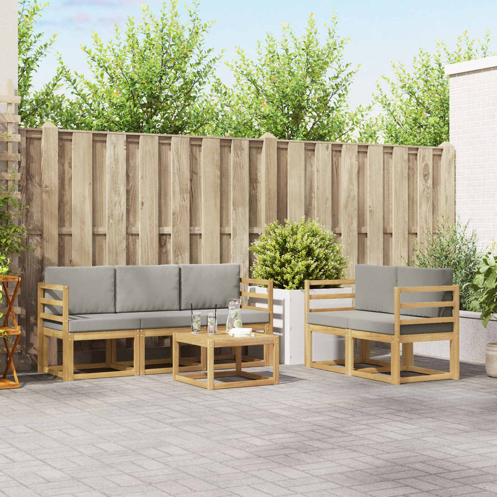 vidaXL Zestaw sof na zewnątrz 6 pcs Biały i jasnoszary 59 x 59 x 37 cm