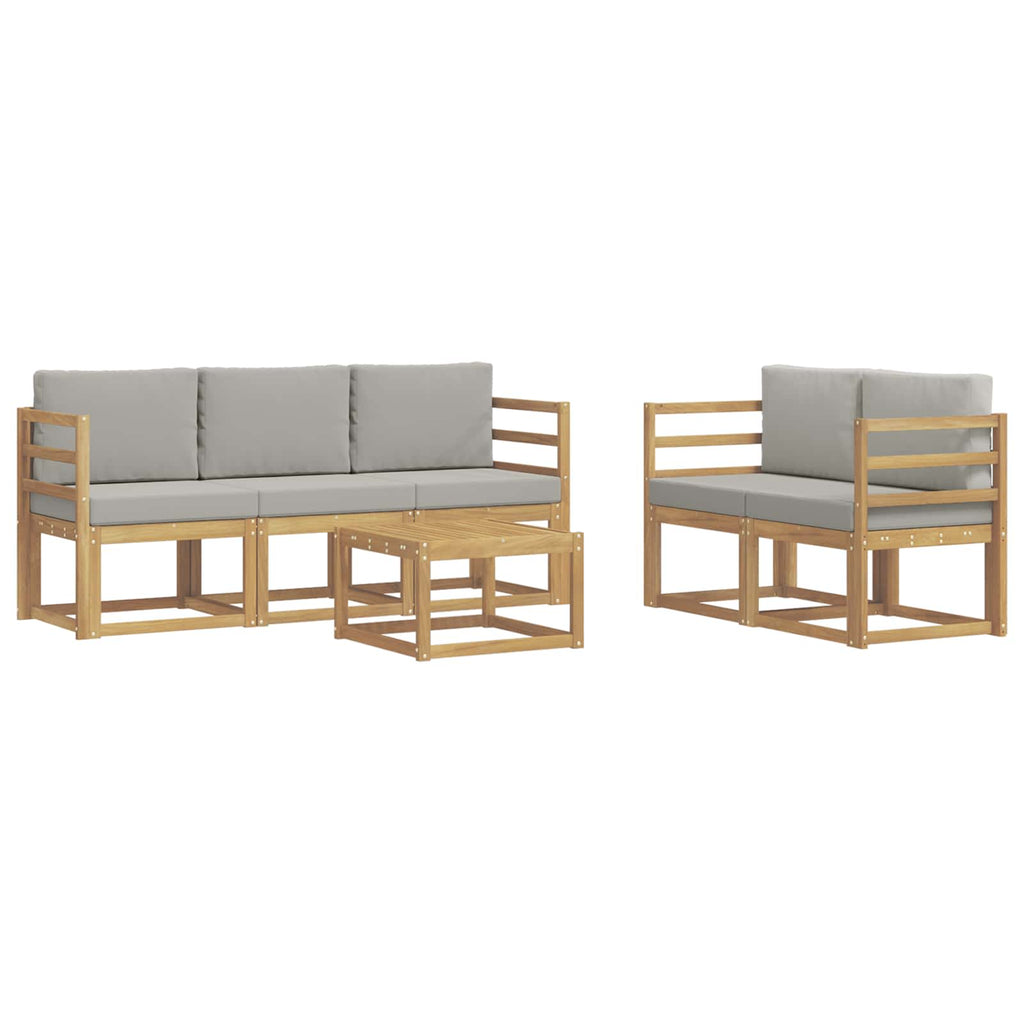 vidaXL Zestaw sof na zewnątrz 6 pcs Biały i jasnoszary 59 x 59 x 37 cm