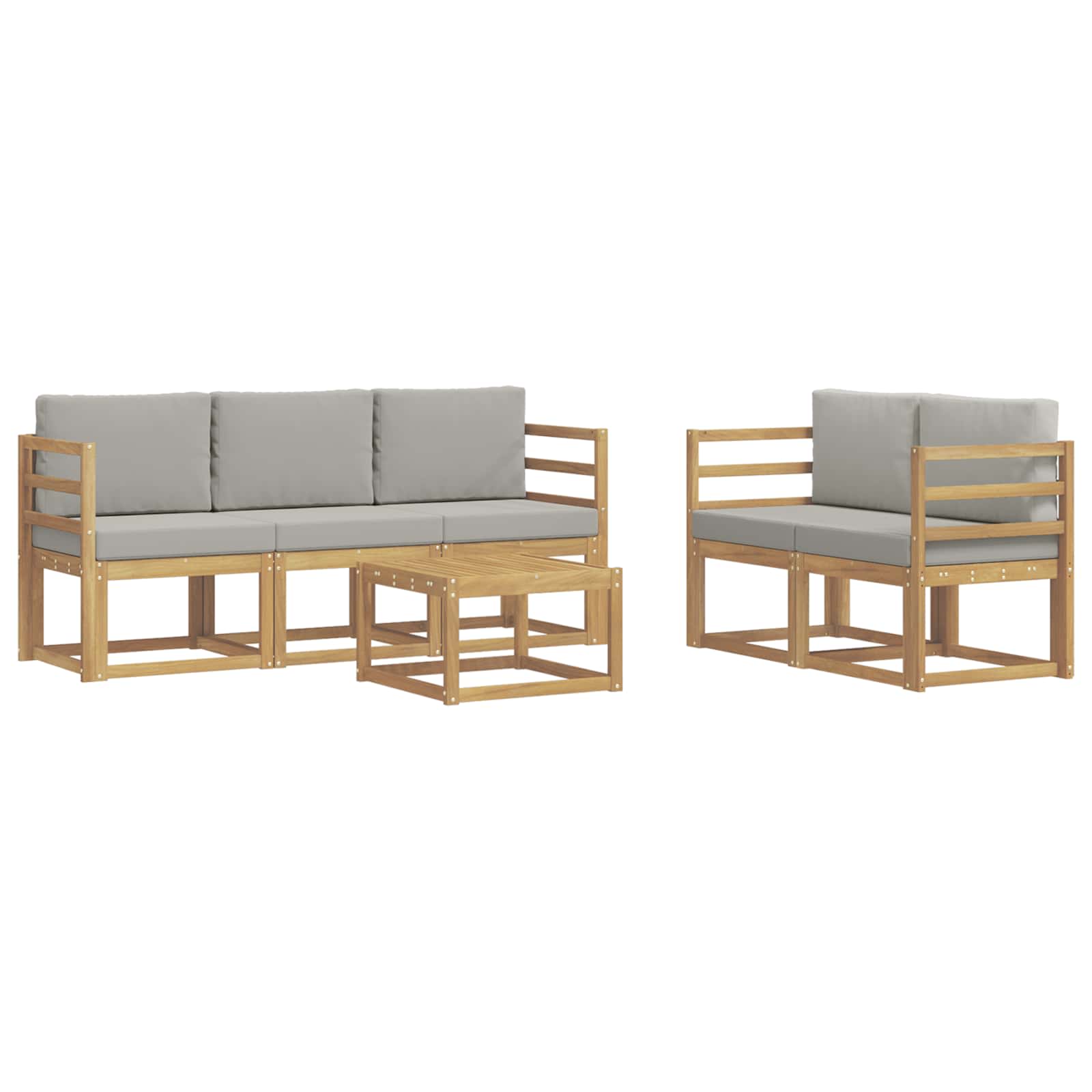 vidaXL Zestaw sof na zewnątrz 6 pcs Biały i jasnoszary 59 x 59 x 37 cm