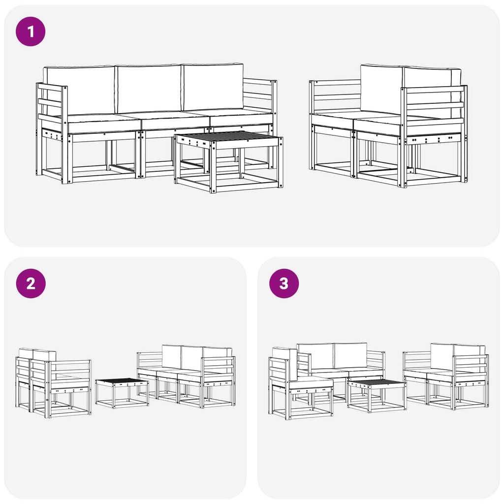 vidaXL Zestaw sof na zewnątrz 6 pcs