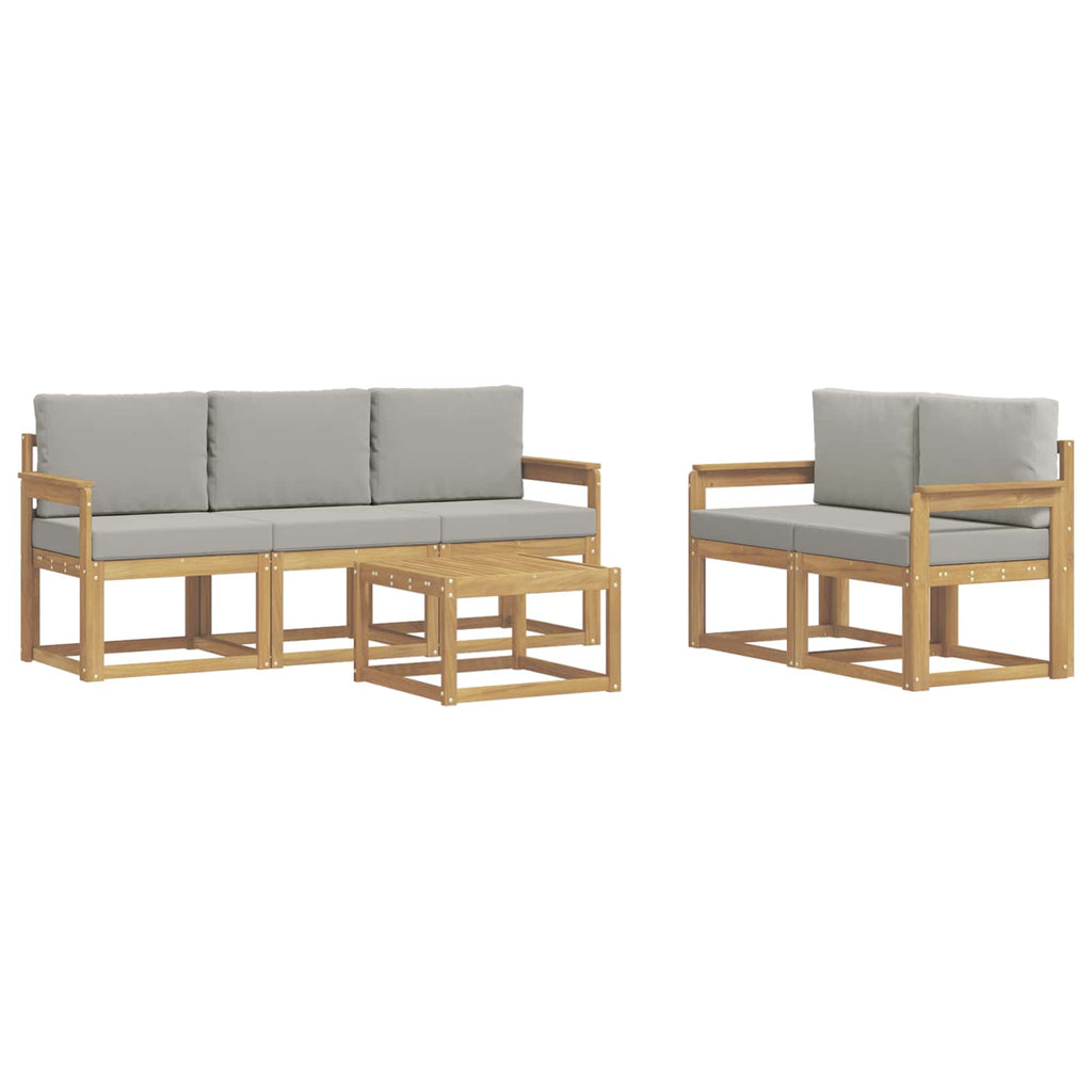 vidaXL Zestaw sof na zewnątrz 6 pcs Biały i jasnoszary 59 x 59 x 37 cm