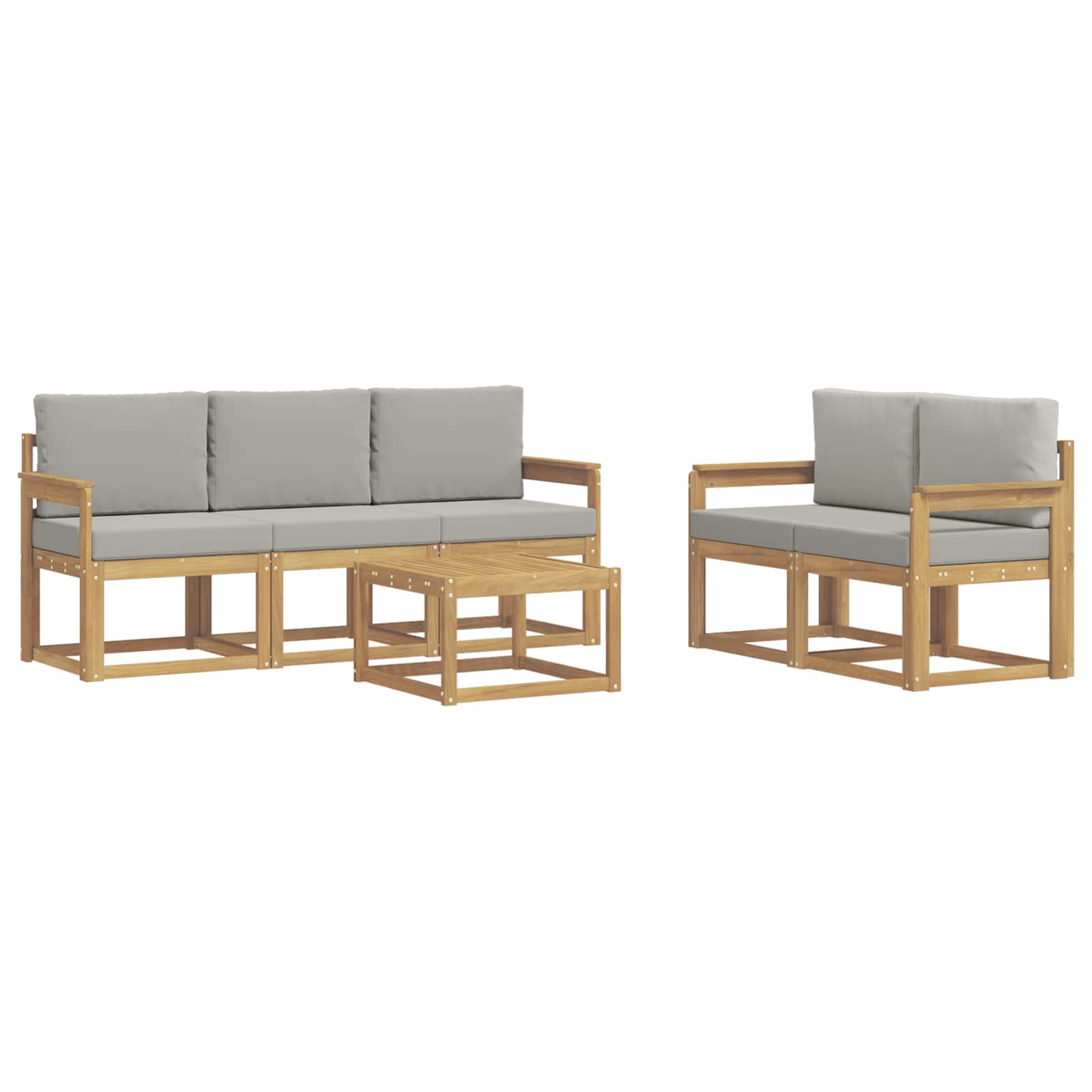 vidaXL Zestaw sof na zewnątrz 6 pcs Biały i jasnoszary 59 x 59 x 37 cm