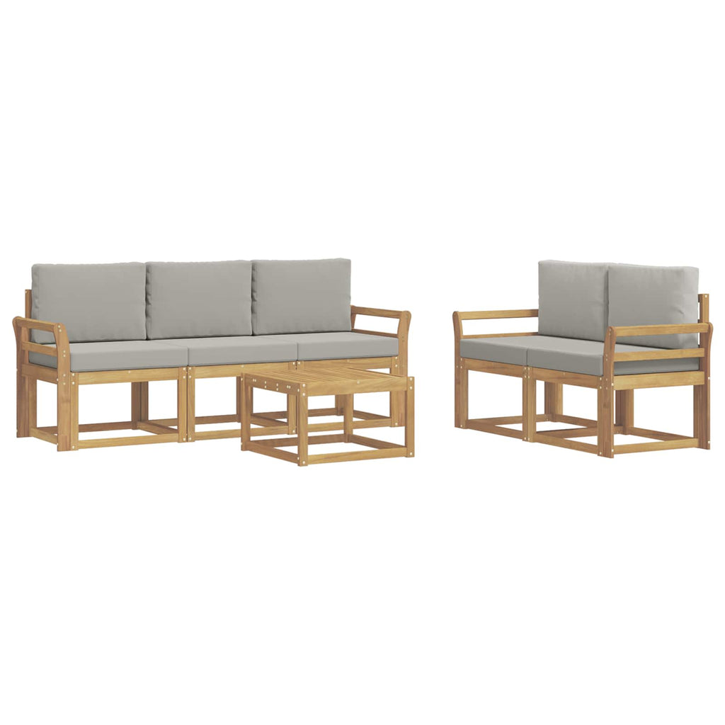 vidaXL Zestaw sof na zewnątrz 6 pcs Biały i jasnoszary 59 x 59 x 37 cm