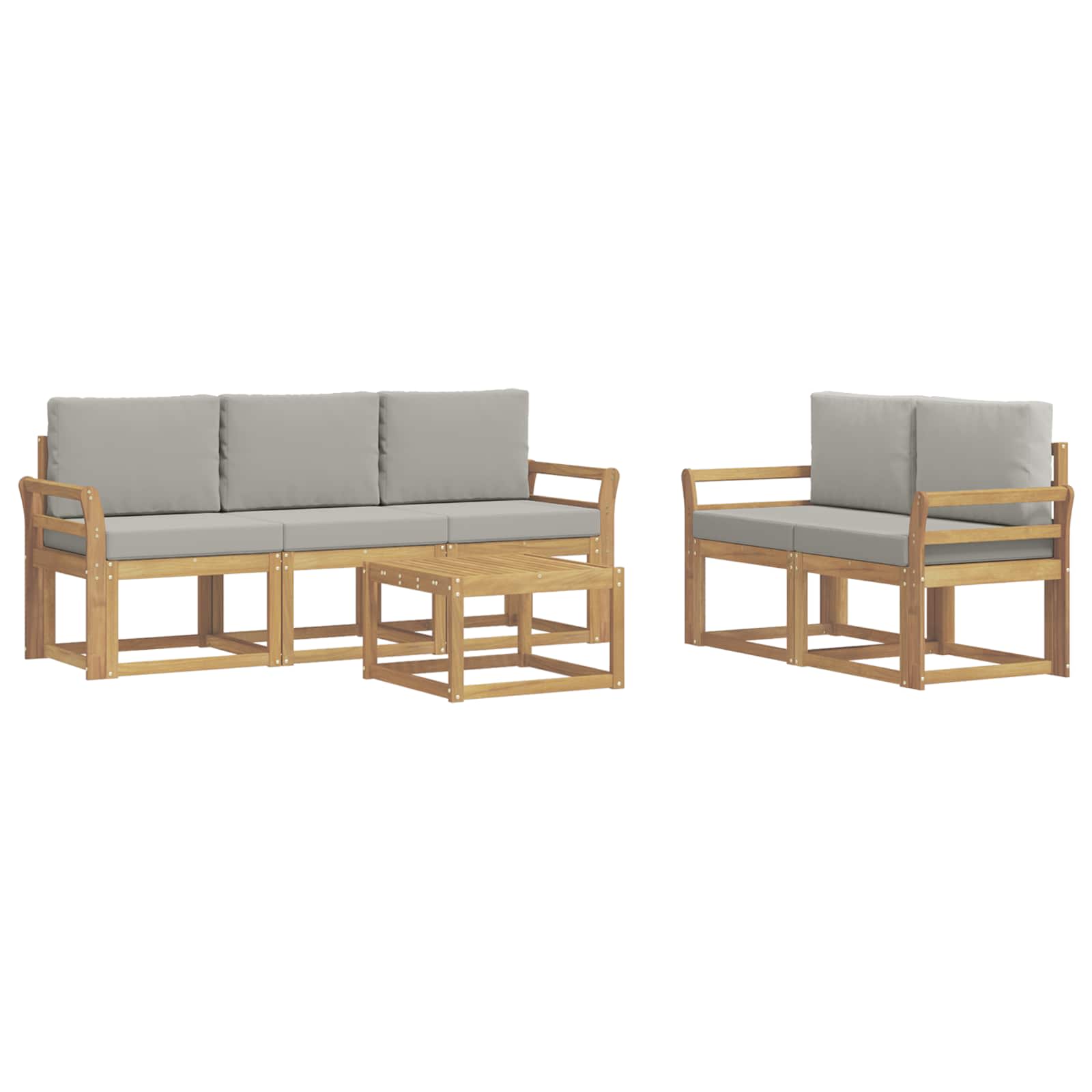 vidaXL Zestaw sof na zewnątrz 6 pcs Biały i jasnoszary 59 x 59 x 37 cm