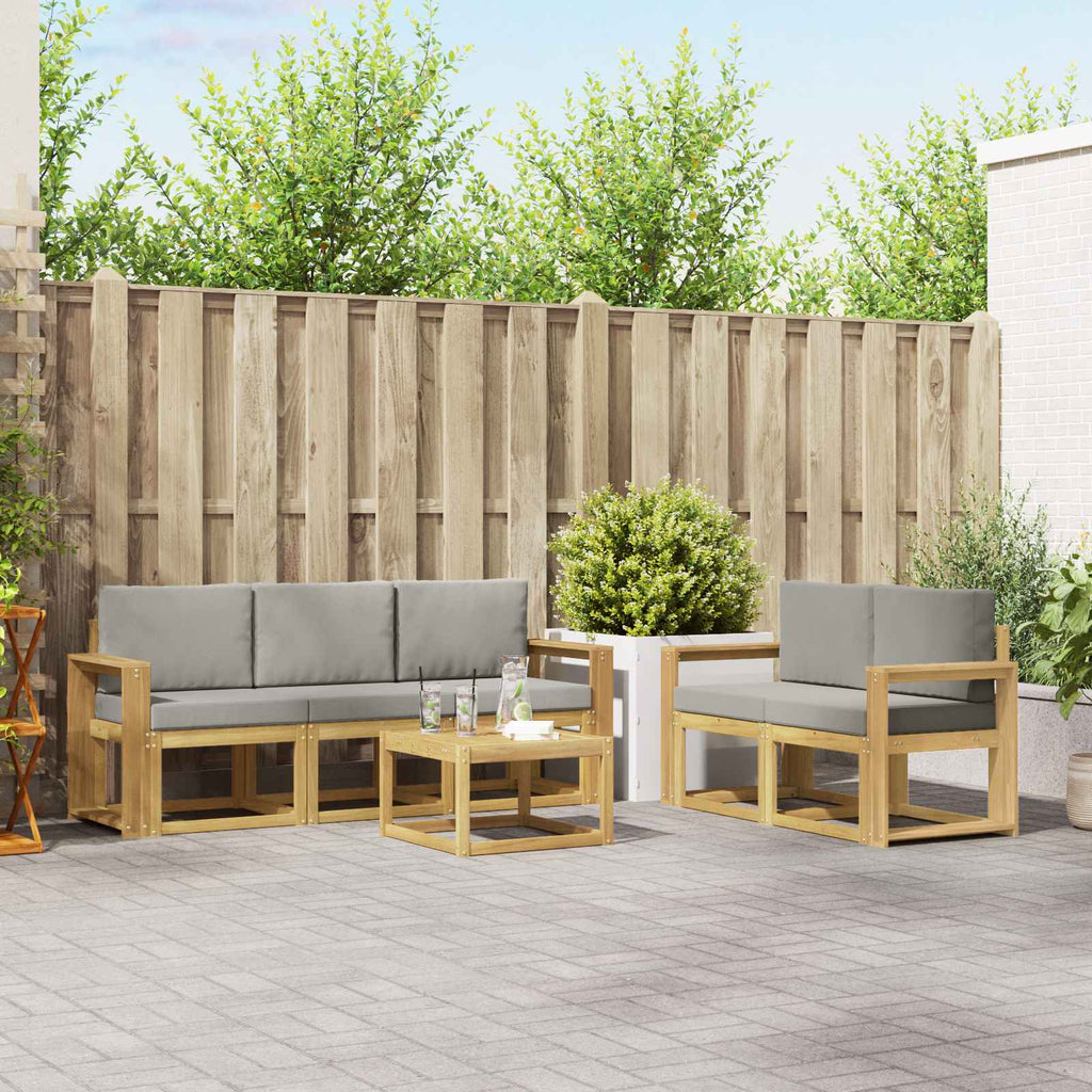 vidaXL Zestaw sof na zewnątrz 6 pcs Biały i jasnoszary 59 x 59 x 37 cm