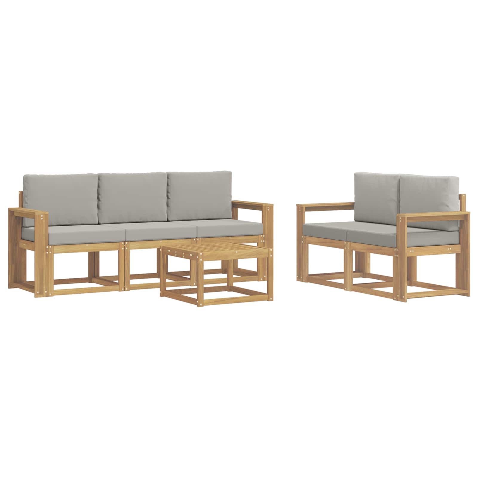 vidaXL Zestaw sof na zewnątrz 6 pcs Biały i jasnoszary 59 x 59 x 37 cm