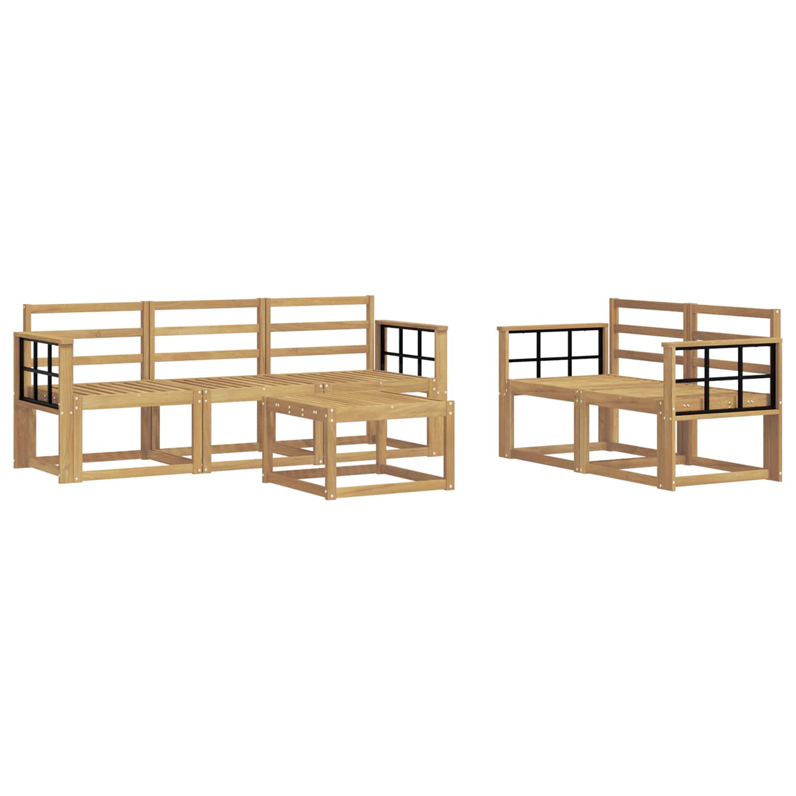 vidaXL Zestaw sof na zewnątrz 6 pcs Biały 59 x 59 x 37 cm