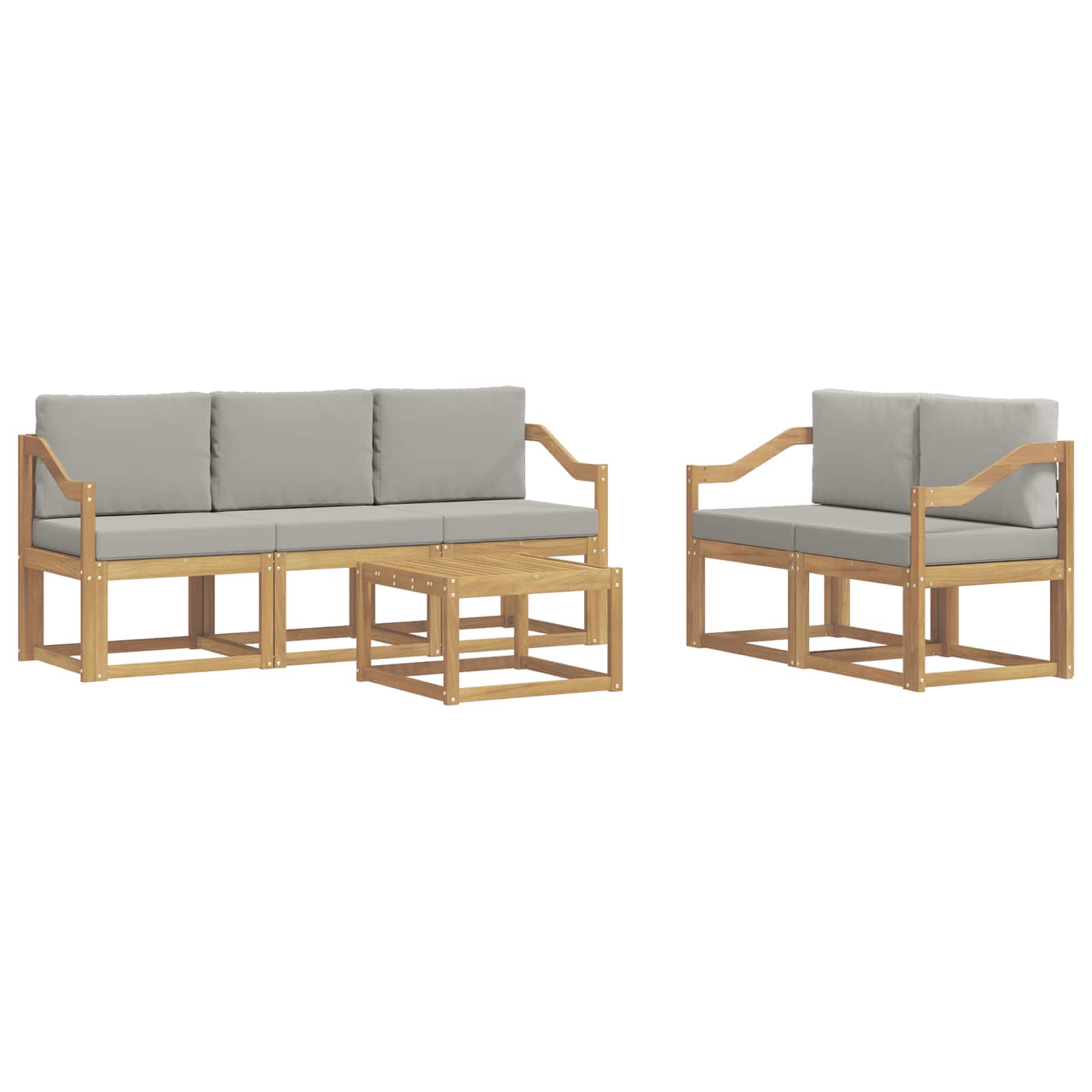 vidaXL Zestaw sof na zewnątrz 6 pcs Biały i jasnoszary 59 x 59 x 37 cm