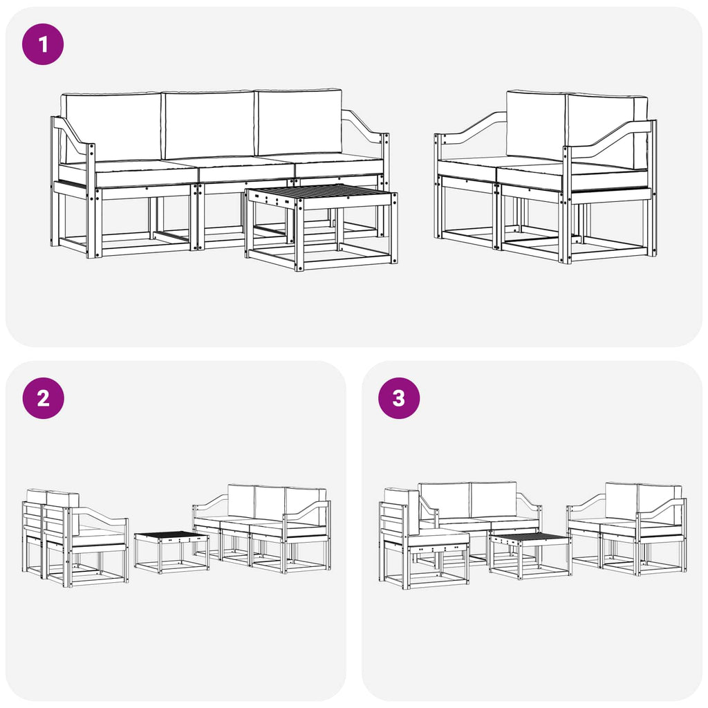 vidaXL Zestaw sof na zewnątrz 6 pcs
