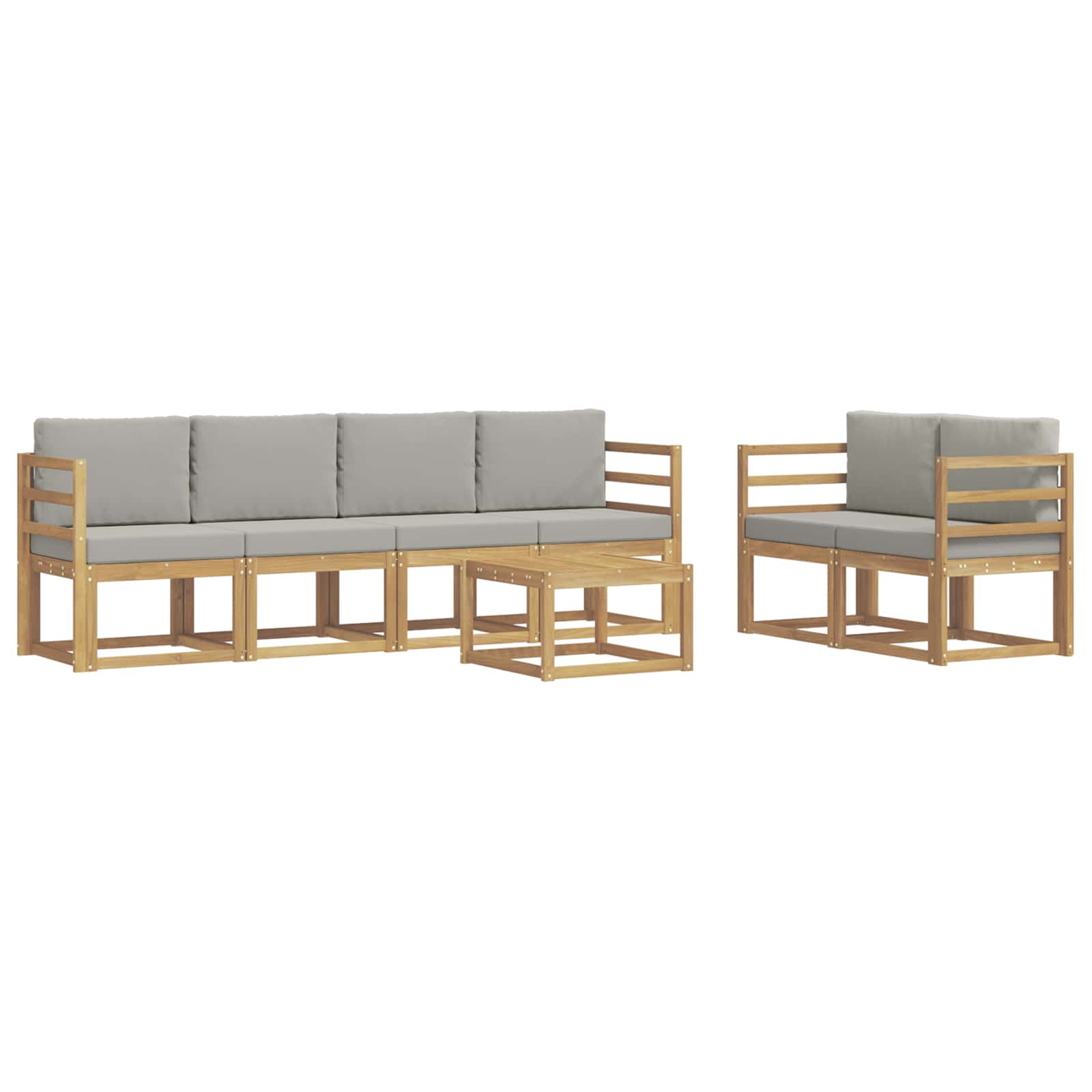 vidaXL Zestaw sof na zewnątrz 7 pcs Biały i jasnoszary 59 x 59 x 37 cm