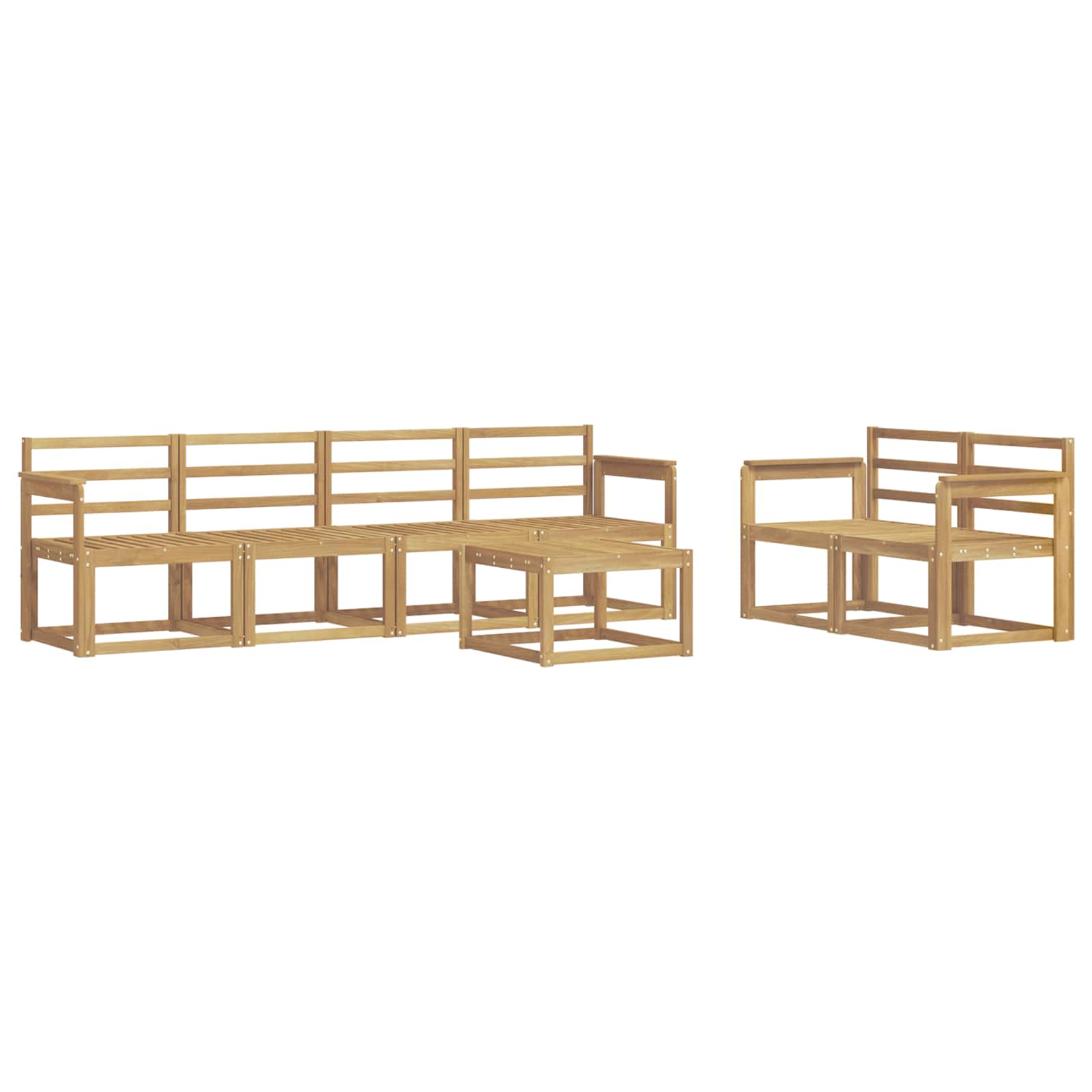 vidaXL Zestaw sof na zewnątrz 7 pcs Biały 59 x 59 x 37 cm