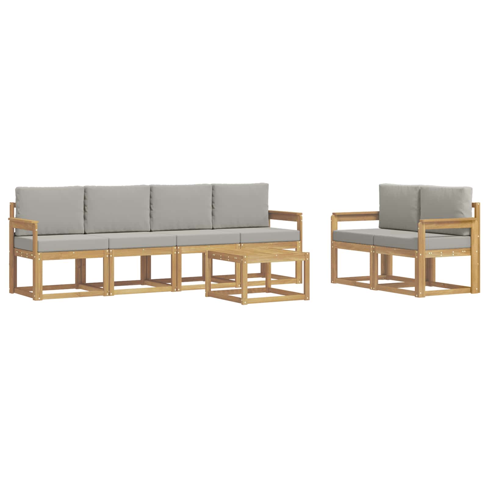 vidaXL Zestaw sof na zewnątrz 7 pcs Biały i jasnoszary 59 x 59 x 37 cm
