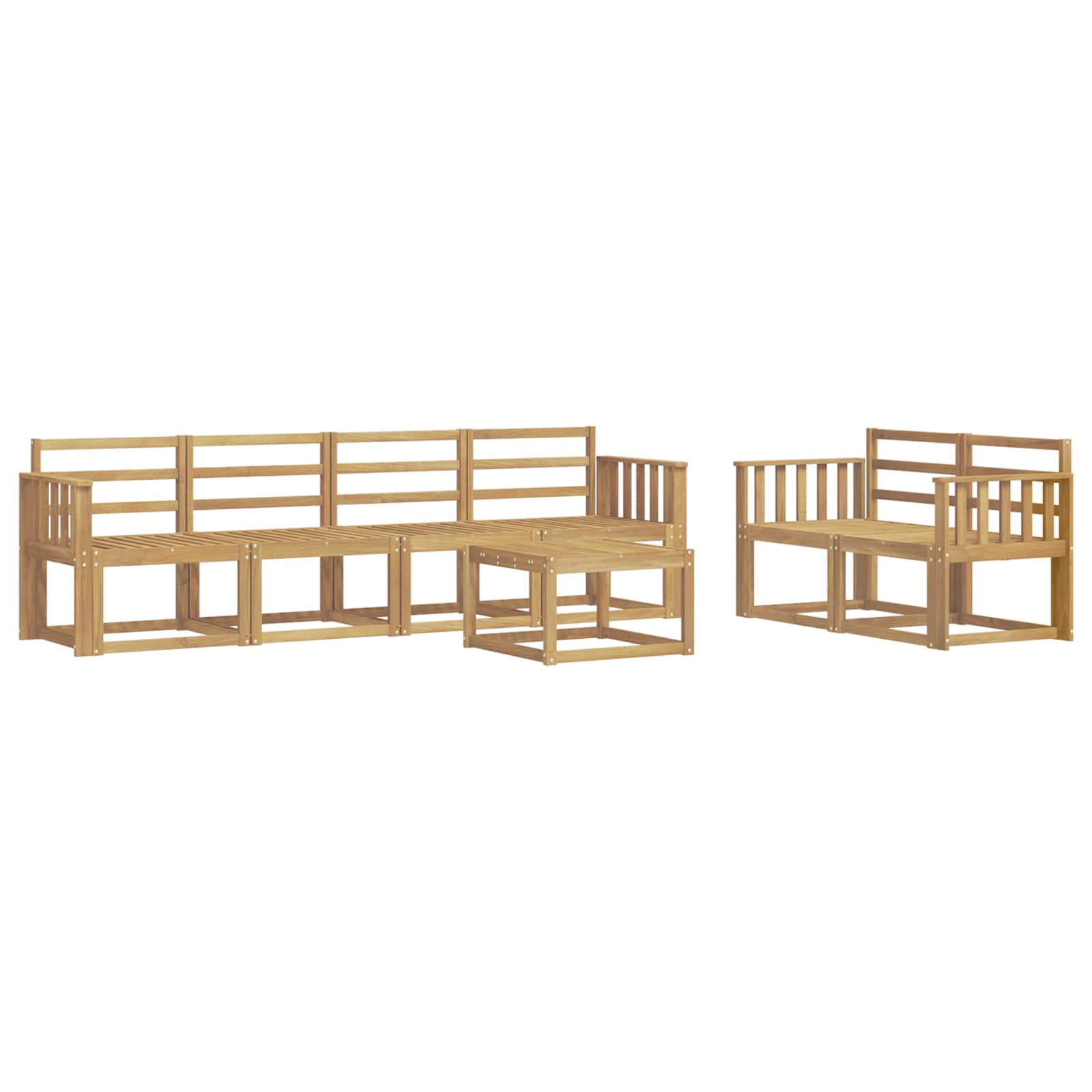 vidaXL Zestaw sof na zewnątrz 7 pcs Biały 59 x 59 x 37 cm