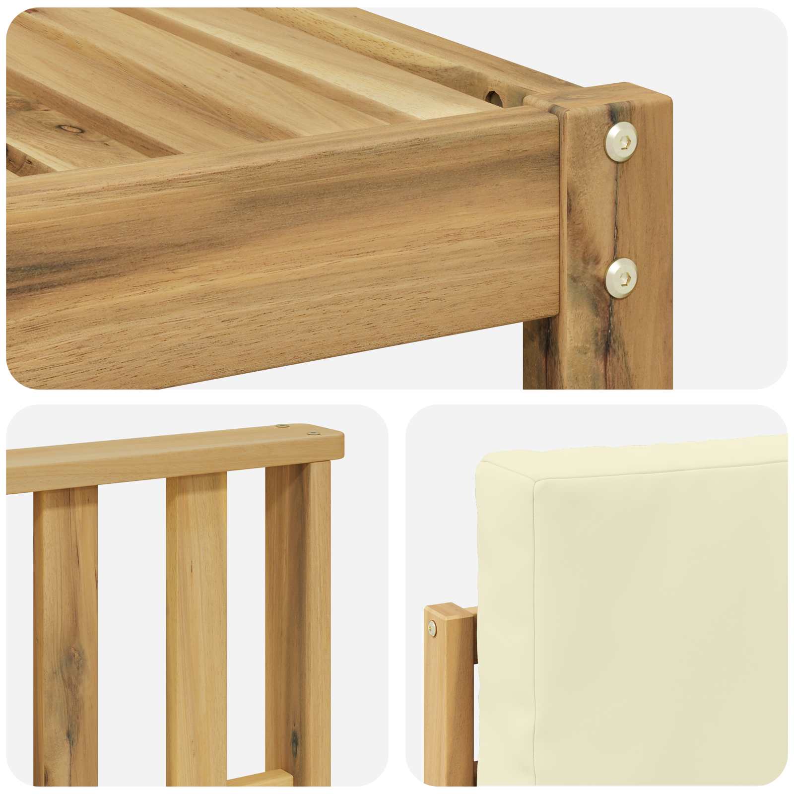 vidaXL Zestaw sof na zewnątrz z poduszką 7 pcs Biały i kremowy