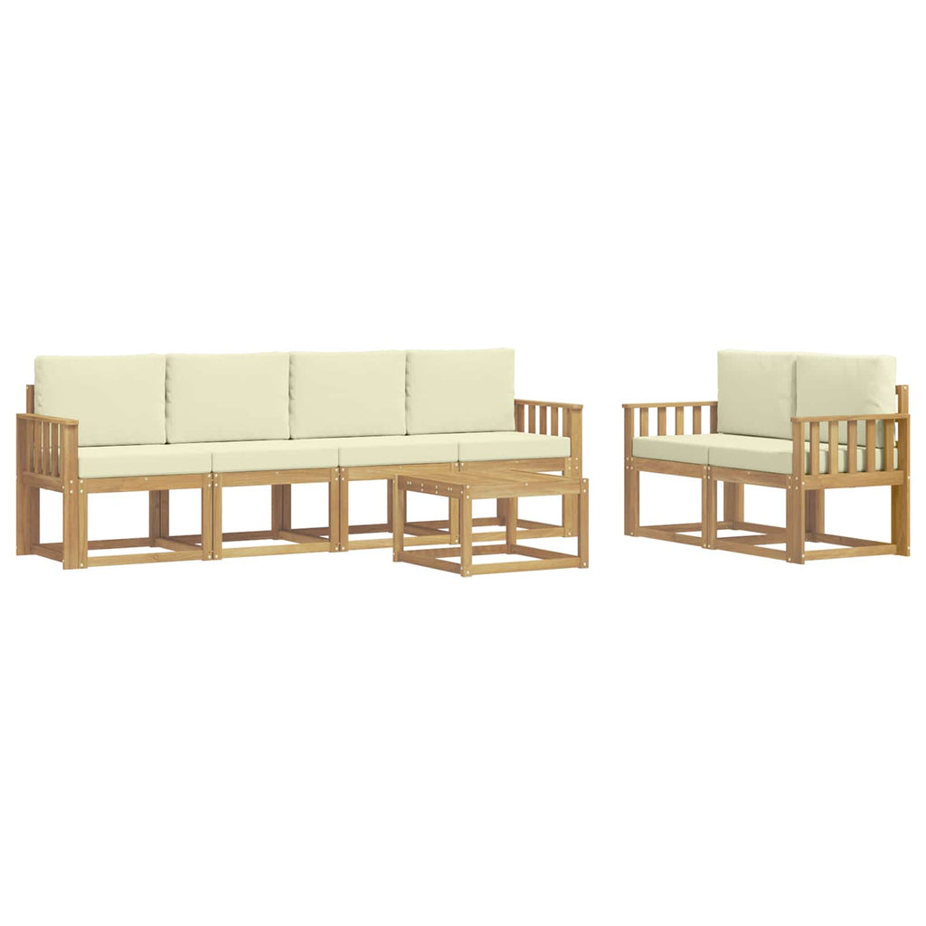 vidaXL Zestaw sof na zewnątrz z poduszką 7 pcs Biały i kremowy