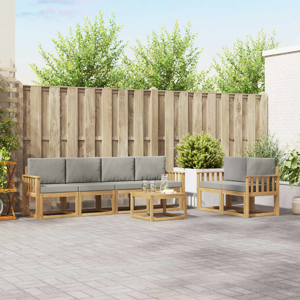vidaXL Zestaw sof na zewnątrz 7 pcs Biały i jasnoszary 59 x 59 x 37 cm