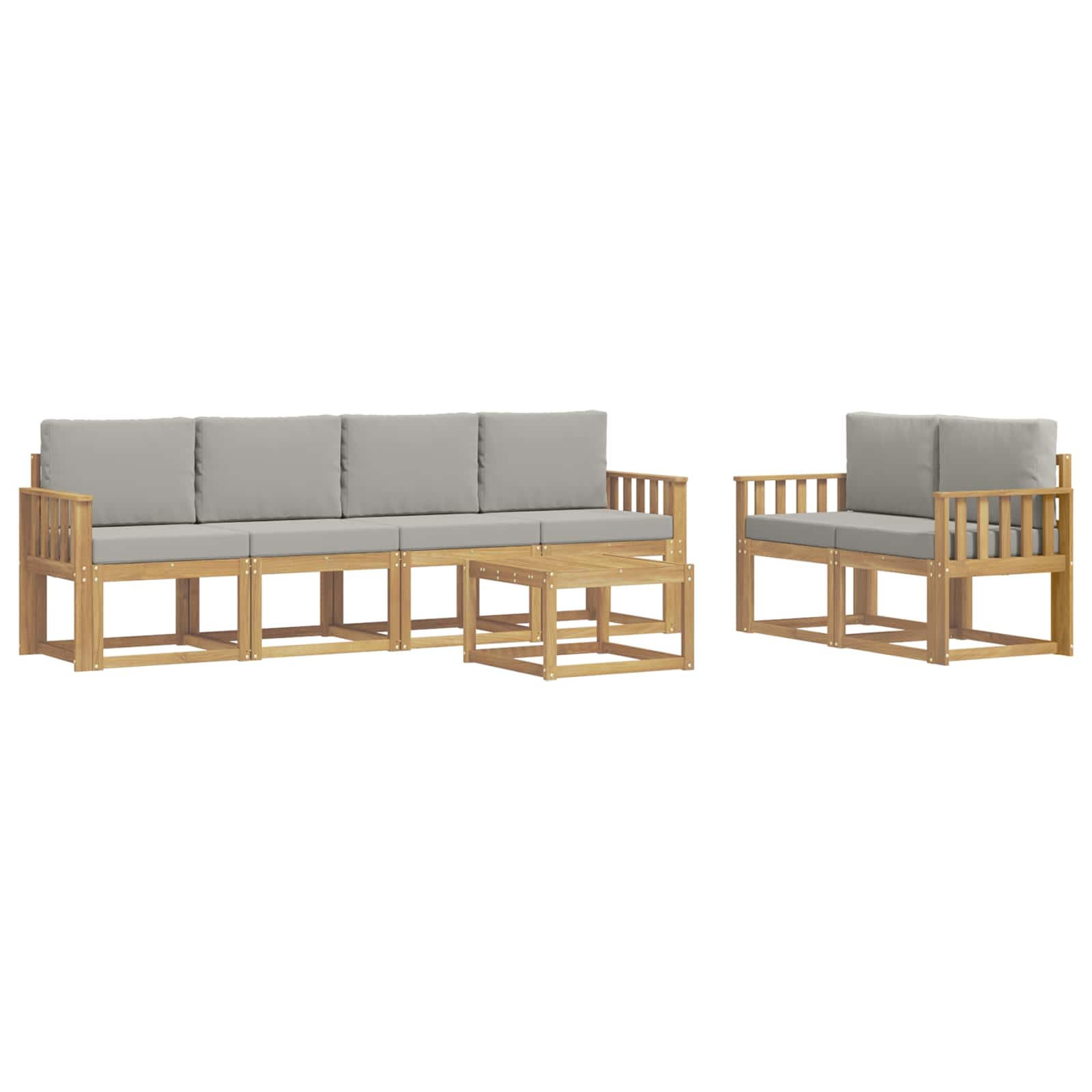 vidaXL Zestaw sof na zewnątrz 7 pcs Biały i jasnoszary 59 x 59 x 37 cm