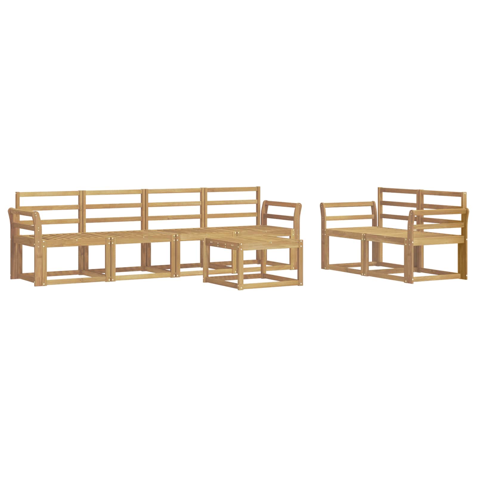 vidaXL Zestaw sof na zewnątrz 7 pcs Biały 59 x 59 x 37 cm