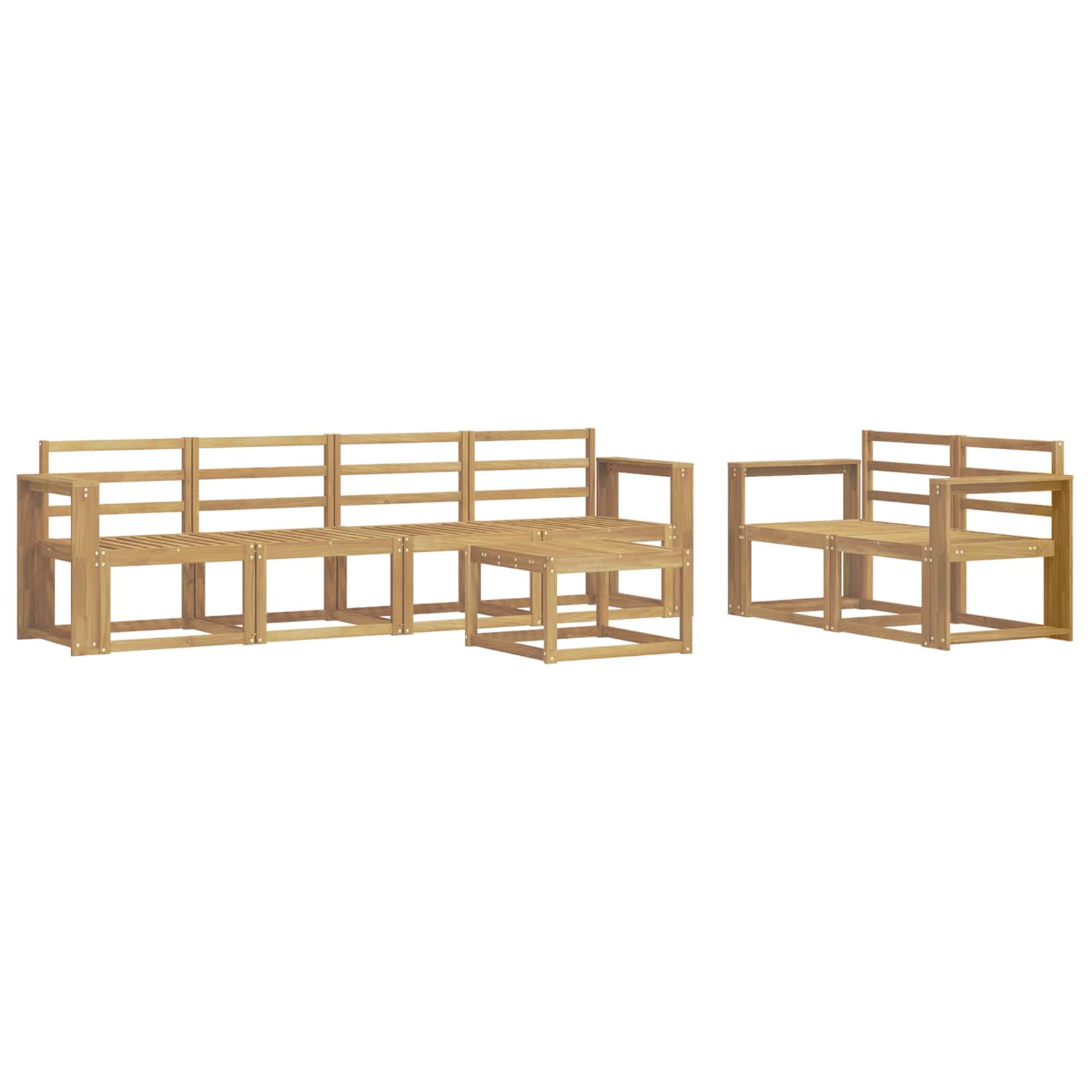 vidaXL Zestaw sof na zewnątrz 7 pcs Biały 59 x 59 x 37 cm
