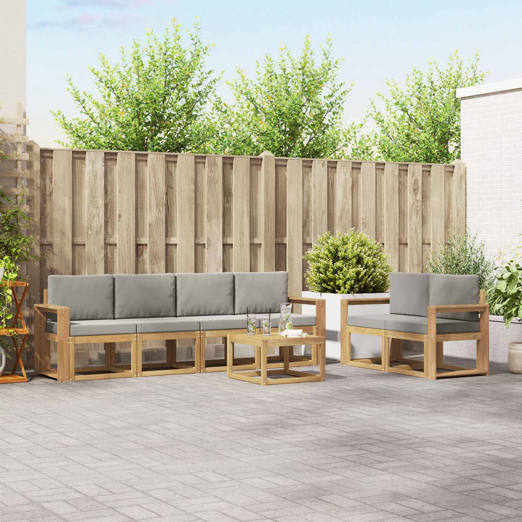 vidaXL Zestaw sof na zewnątrz 7 pcs Biały i jasnoszary 59 x 59 x 37 cm