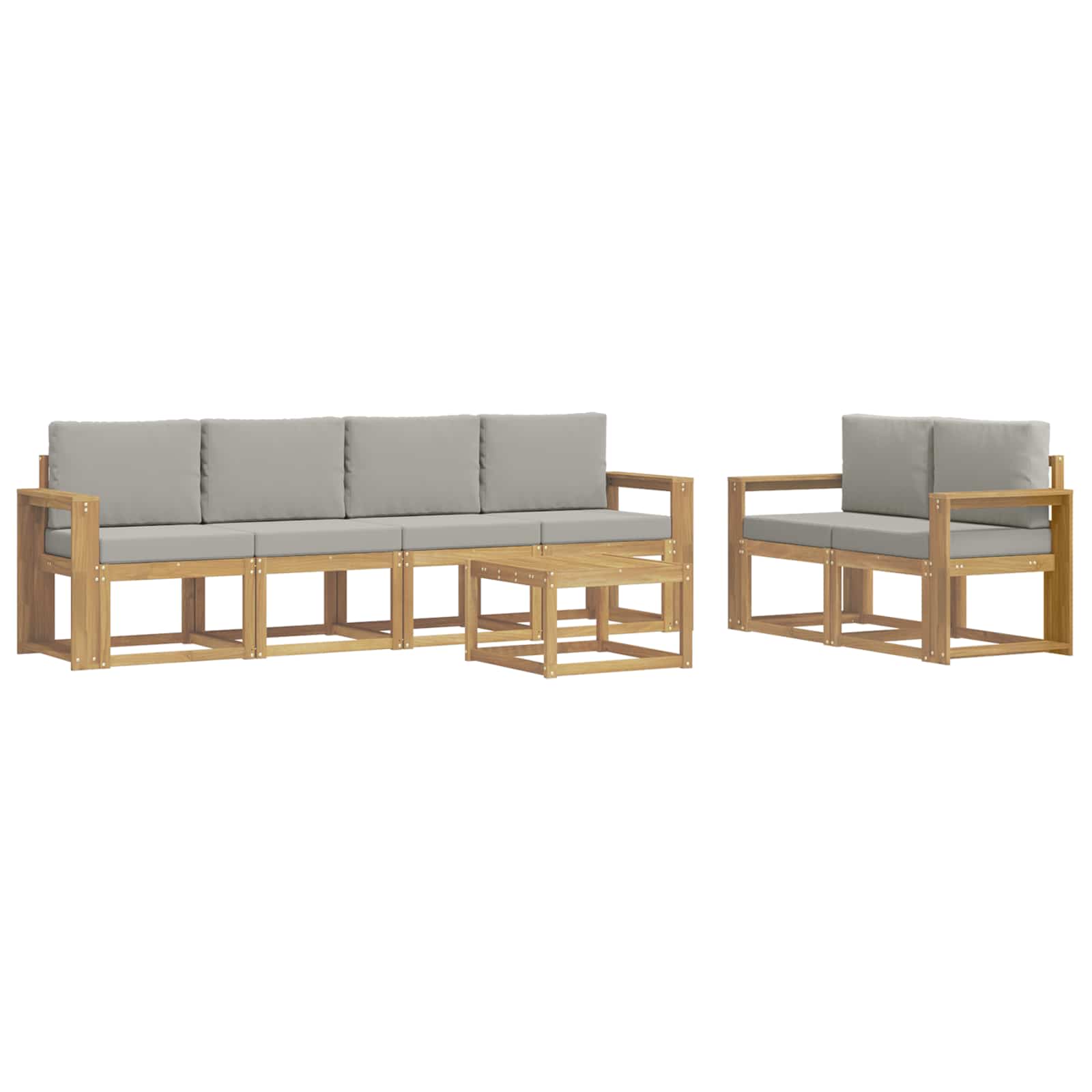vidaXL Zestaw sof na zewnątrz 7 pcs Biały i jasnoszary 59 x 59 x 37 cm