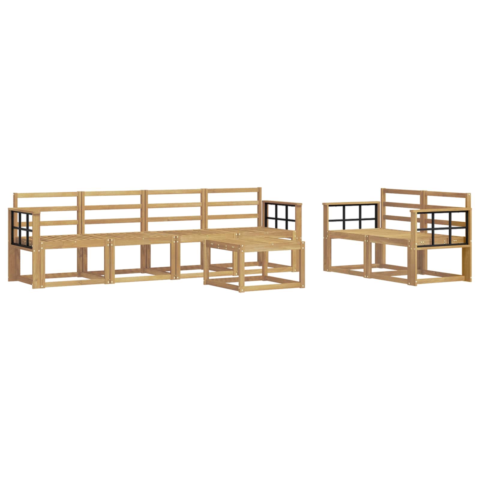 vidaXL Zestaw sof na zewnątrz 7 pcs Biały 59 x 59 x 37 cm