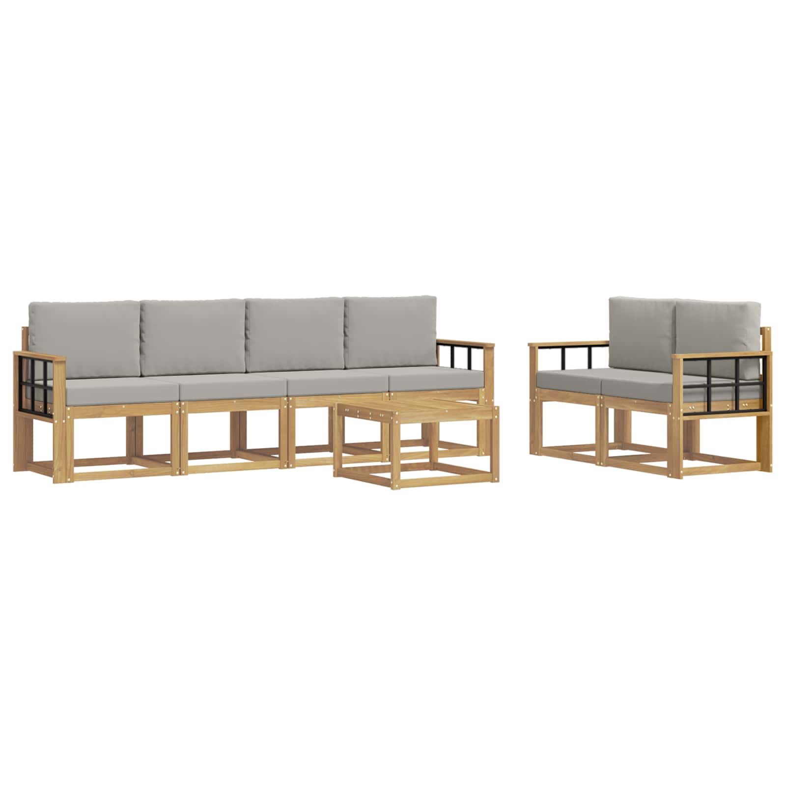 vidaXL Zestaw sof na zewnątrz 7 pcs Biały i jasnoszary 59 x 59 x 37 cm