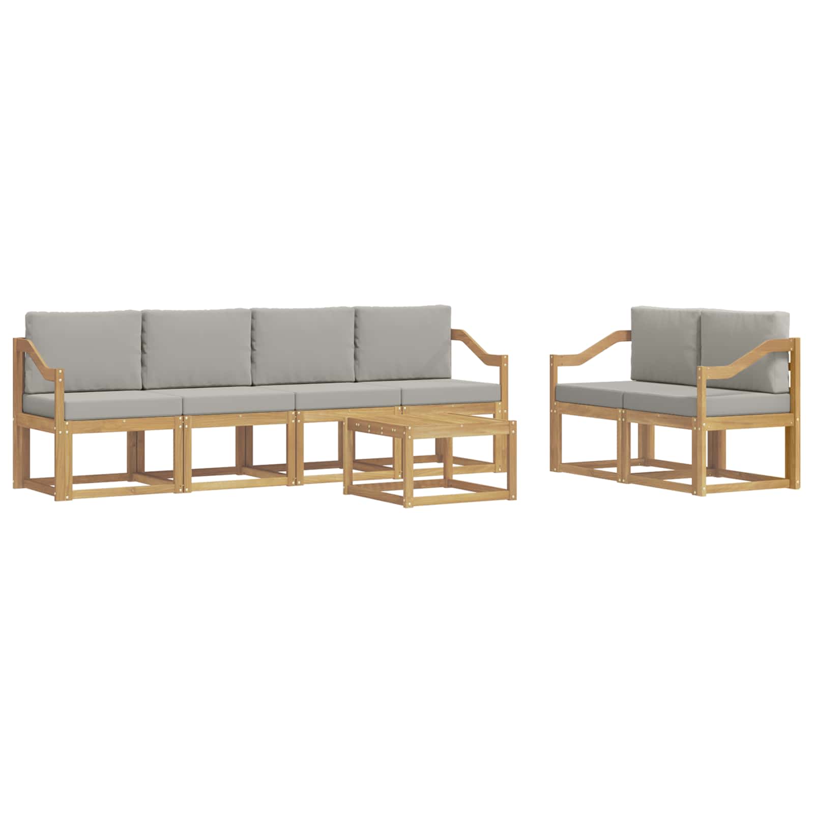 vidaXL Zestaw sof na zewnątrz 7 pcs Biały i jasnoszary 59 x 59 x 37 cm