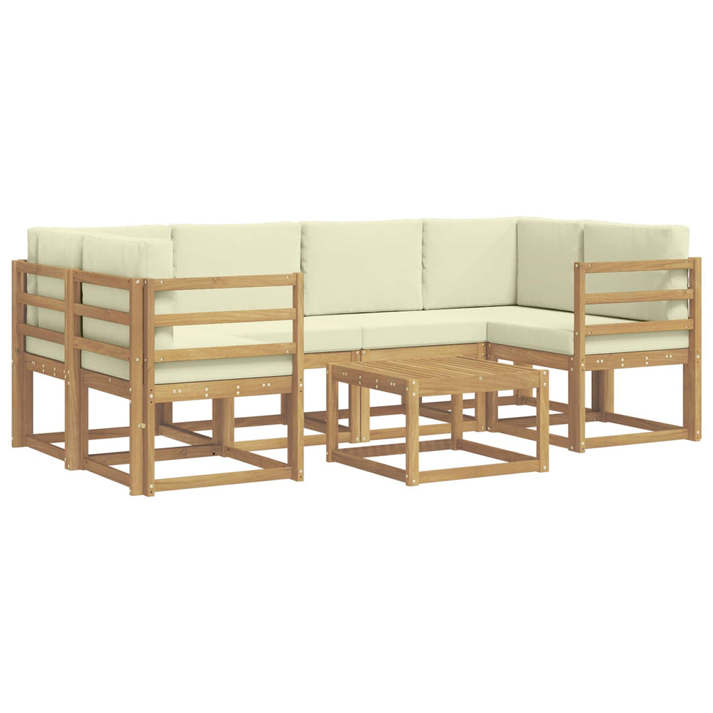vidaXL Zestaw sof na zewnątrz z poduszką 7 pcs Biały i kremowy