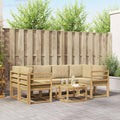 vidaXL Zestaw sof na zewnątrz z poduszką 7 pcs Biały i Beżowy