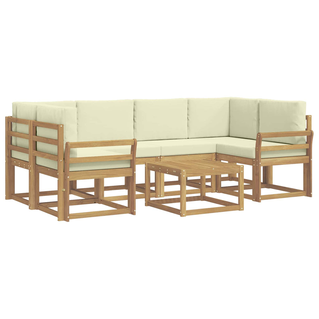 vidaXL Zestaw sof na zewnątrz z poduszką 7 pcs Biały i kremowy