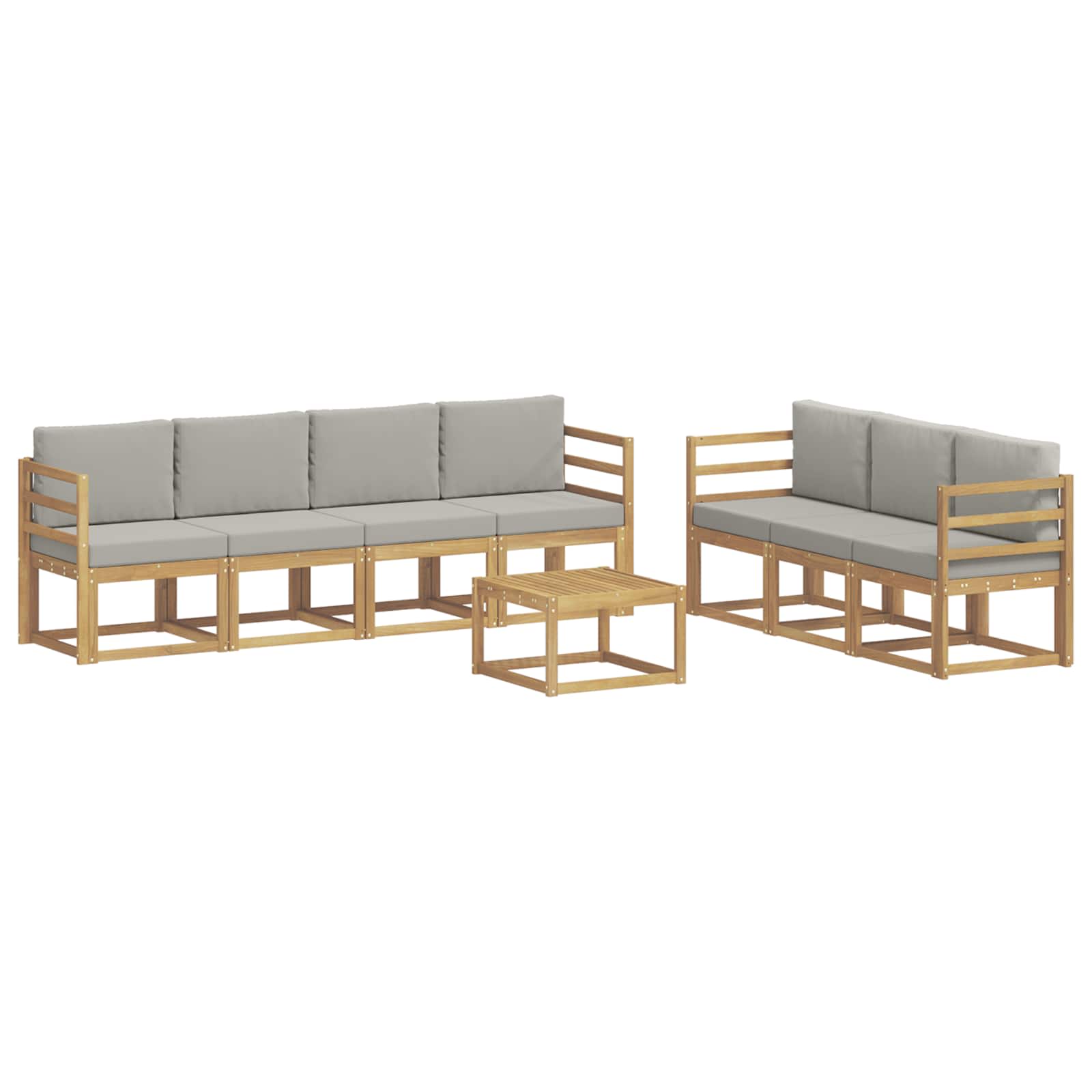 vidaXL Zestaw sof na zewnątrz 8 pcs Biały i jasnoszary 59 x 59 x 37 cm